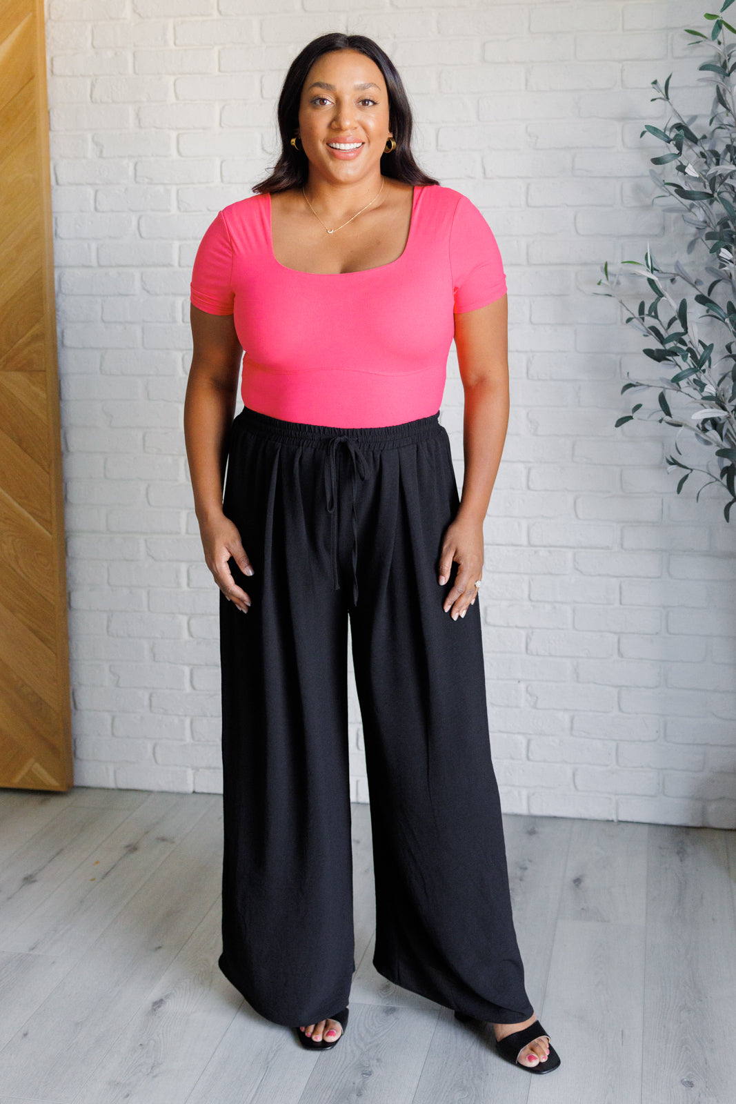 They're Not Like Us Square Neck Bodysuit in Flamingo Pink - Charming Charlie