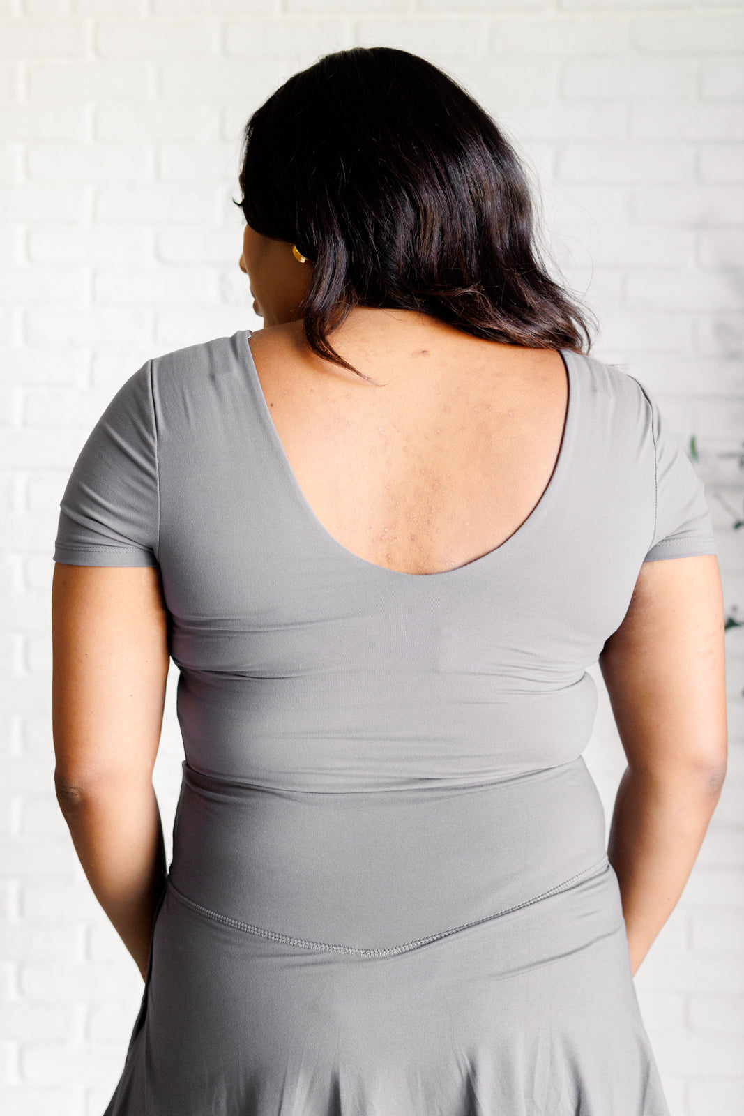 They're Not Like Us Square Neck Bodysuit in Titanium - Charming Charlie