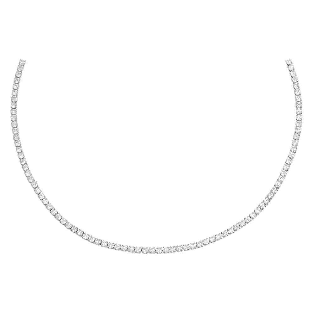 Silver Thin Tennis Choker - Adina's Jewels