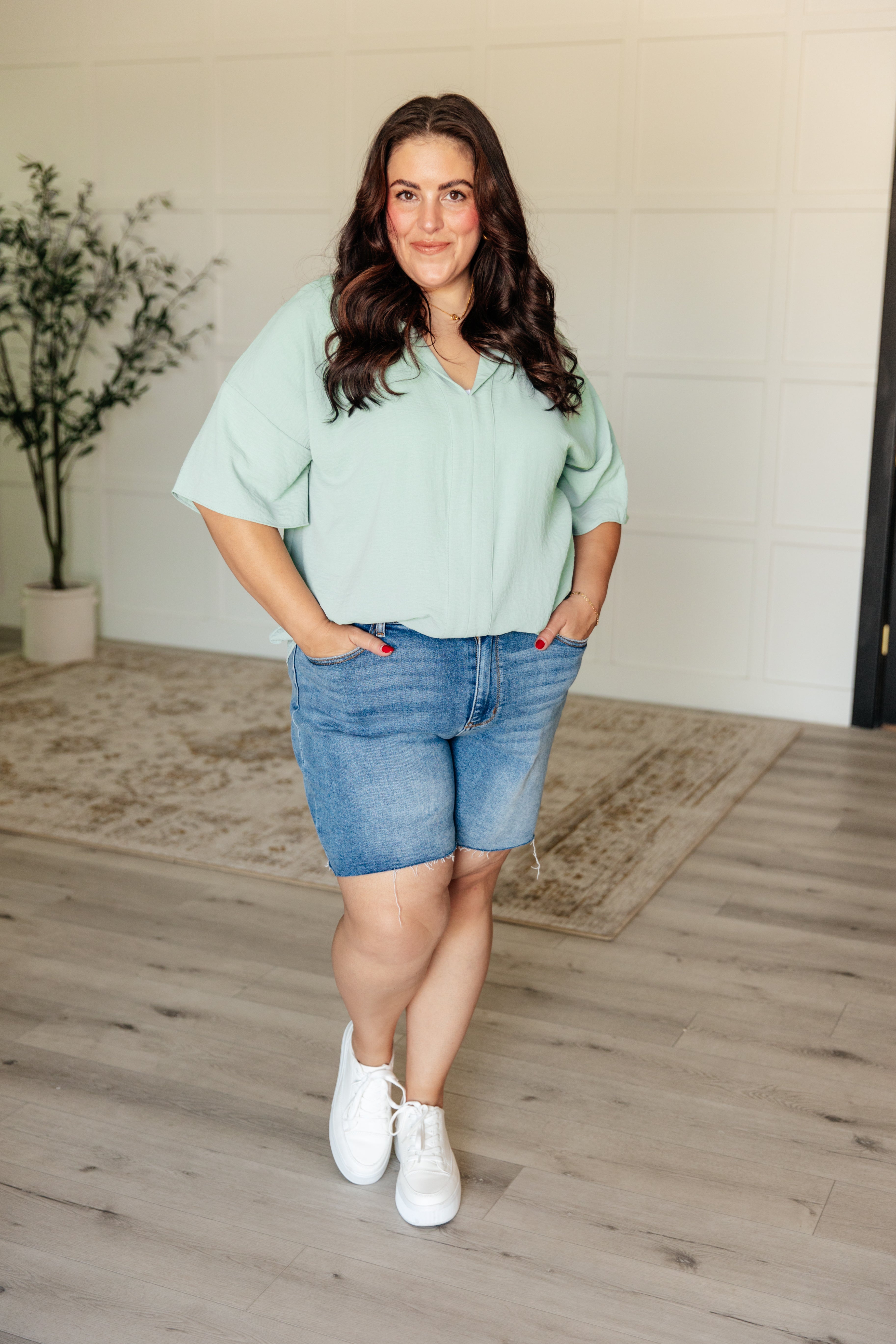 Things Are Looking Up V-Neck Top - Charming Charlie