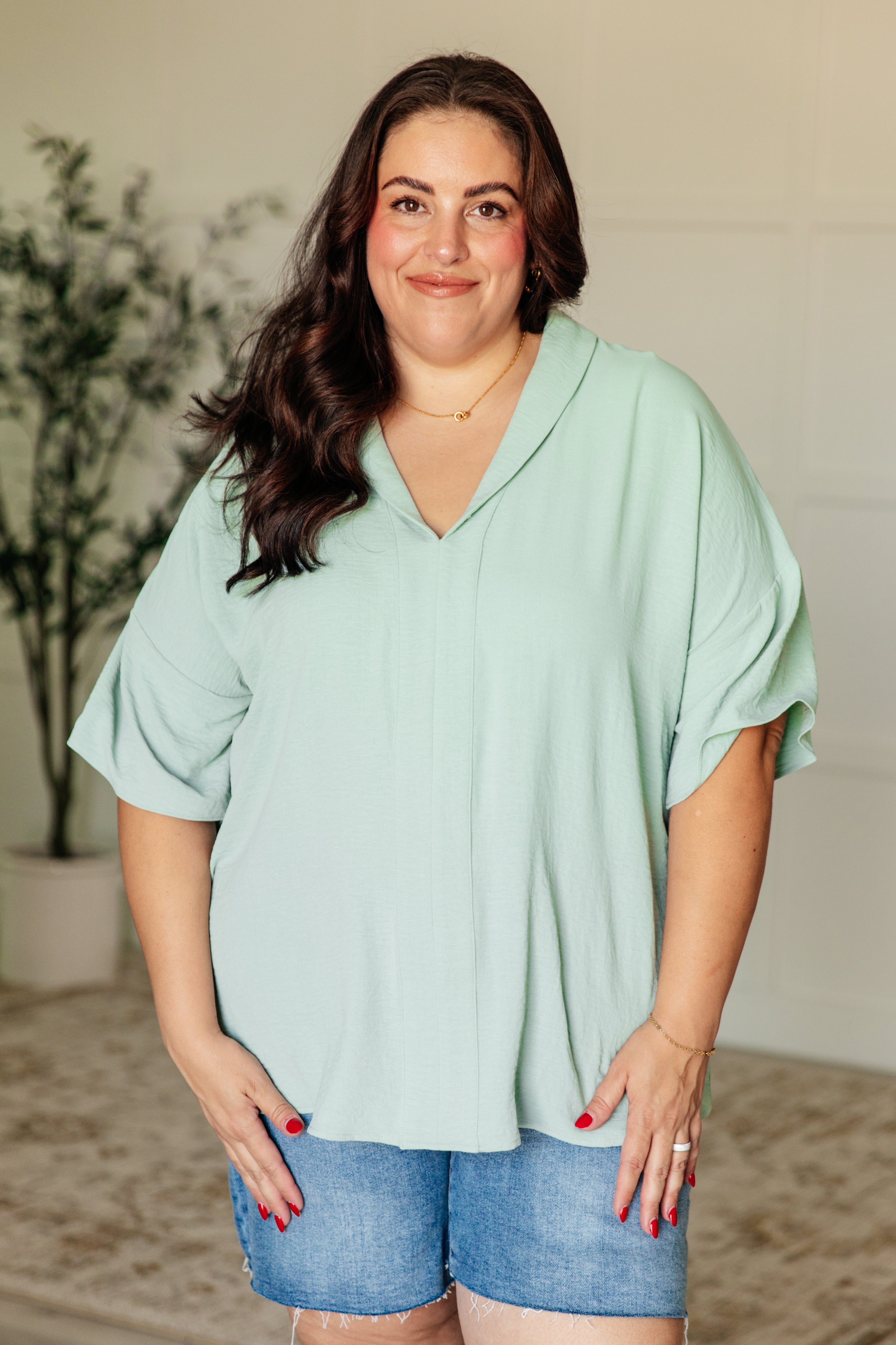 Things Are Looking Up V-Neck Top - Charming Charlie
