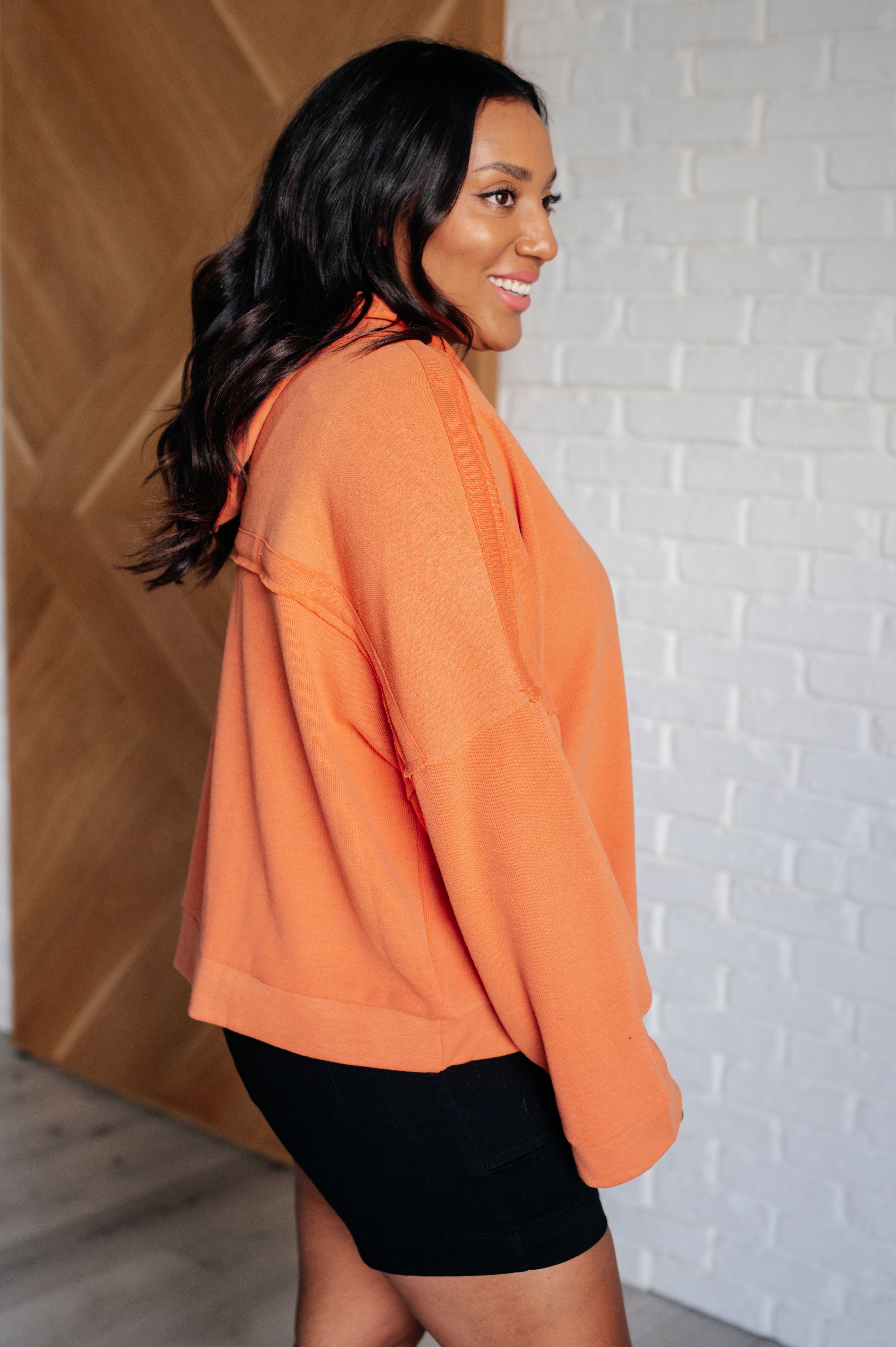 Throwback Heartthrob Hoodie in Orange - Charming Charlie