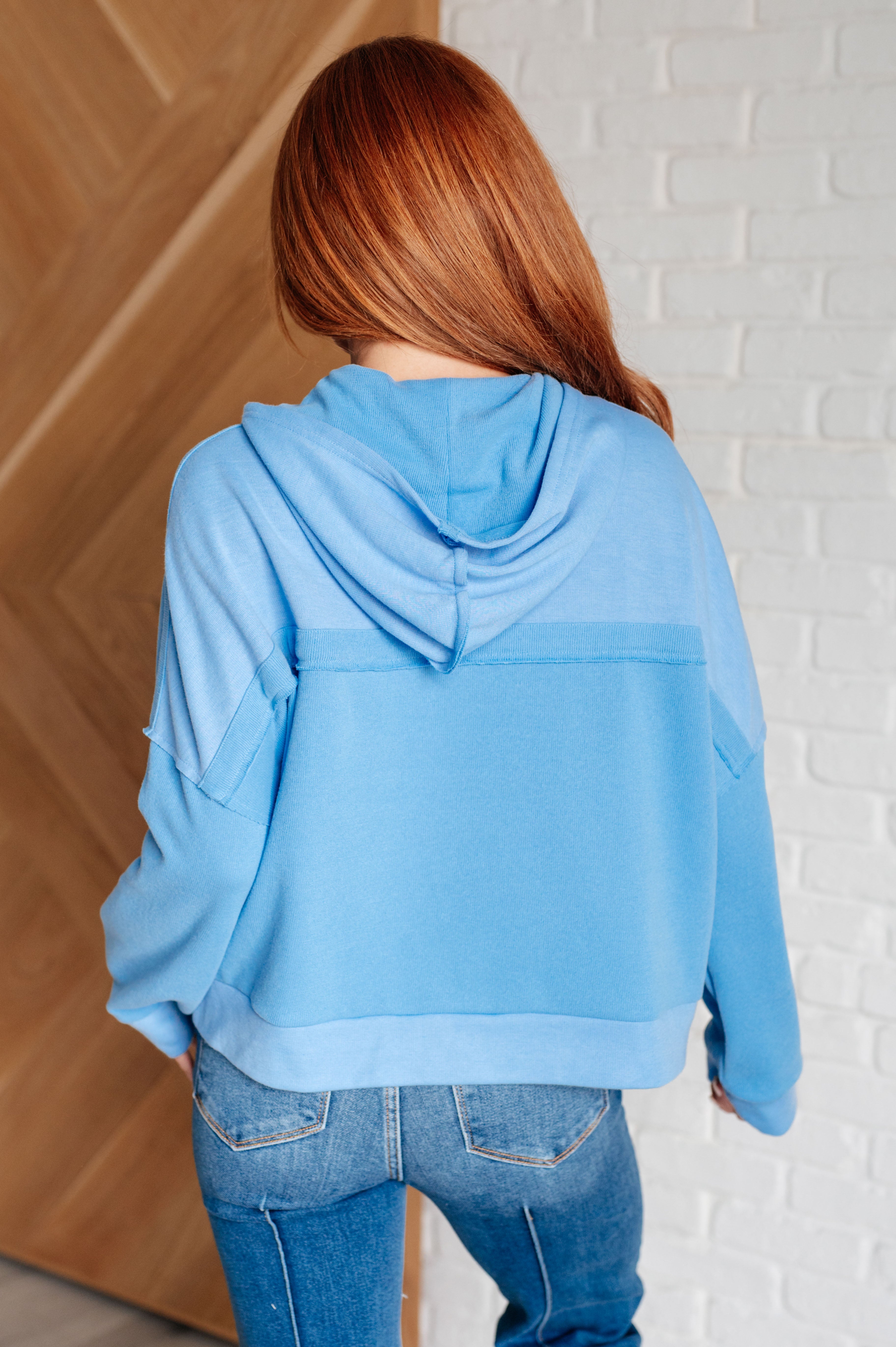 Throwback Heartthrob Hoodie in Sky - Charming Charlie