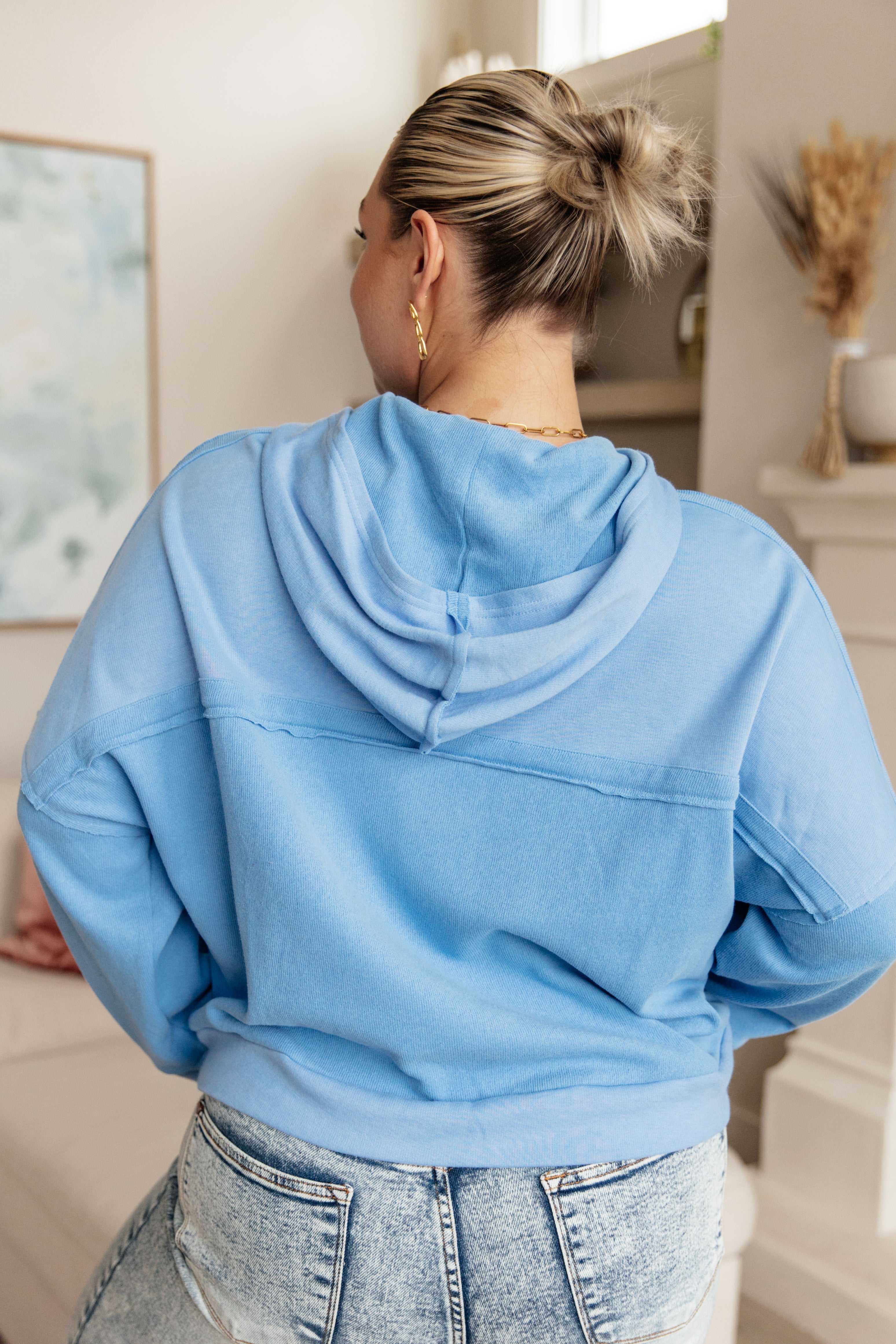 Throwback Heartthrob Hoodie in Sky - Charming Charlie