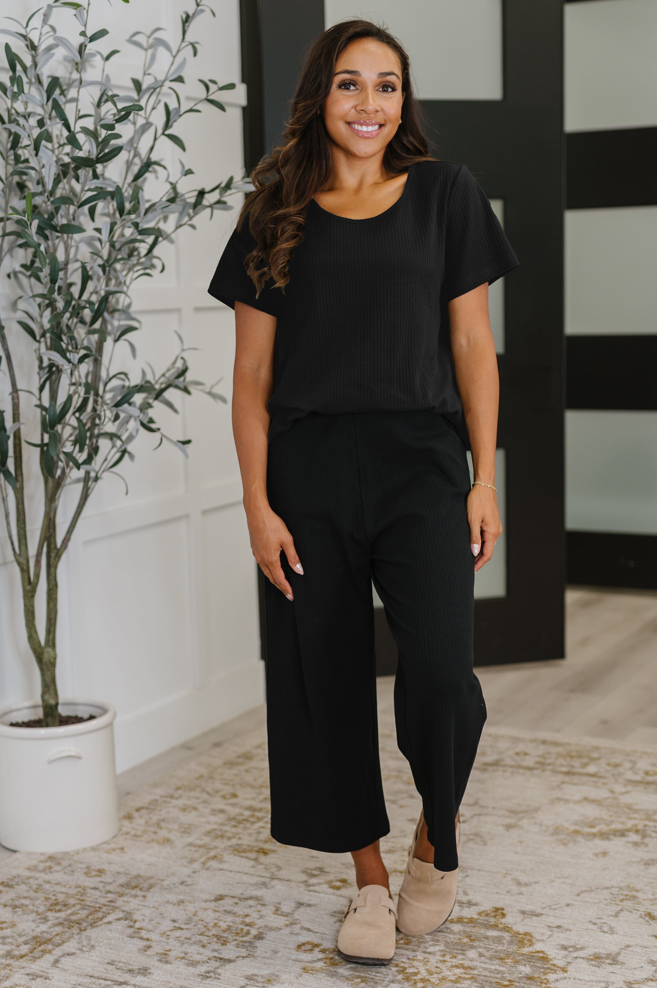 Thyme Boxy Tee in Black - Charming Charlie