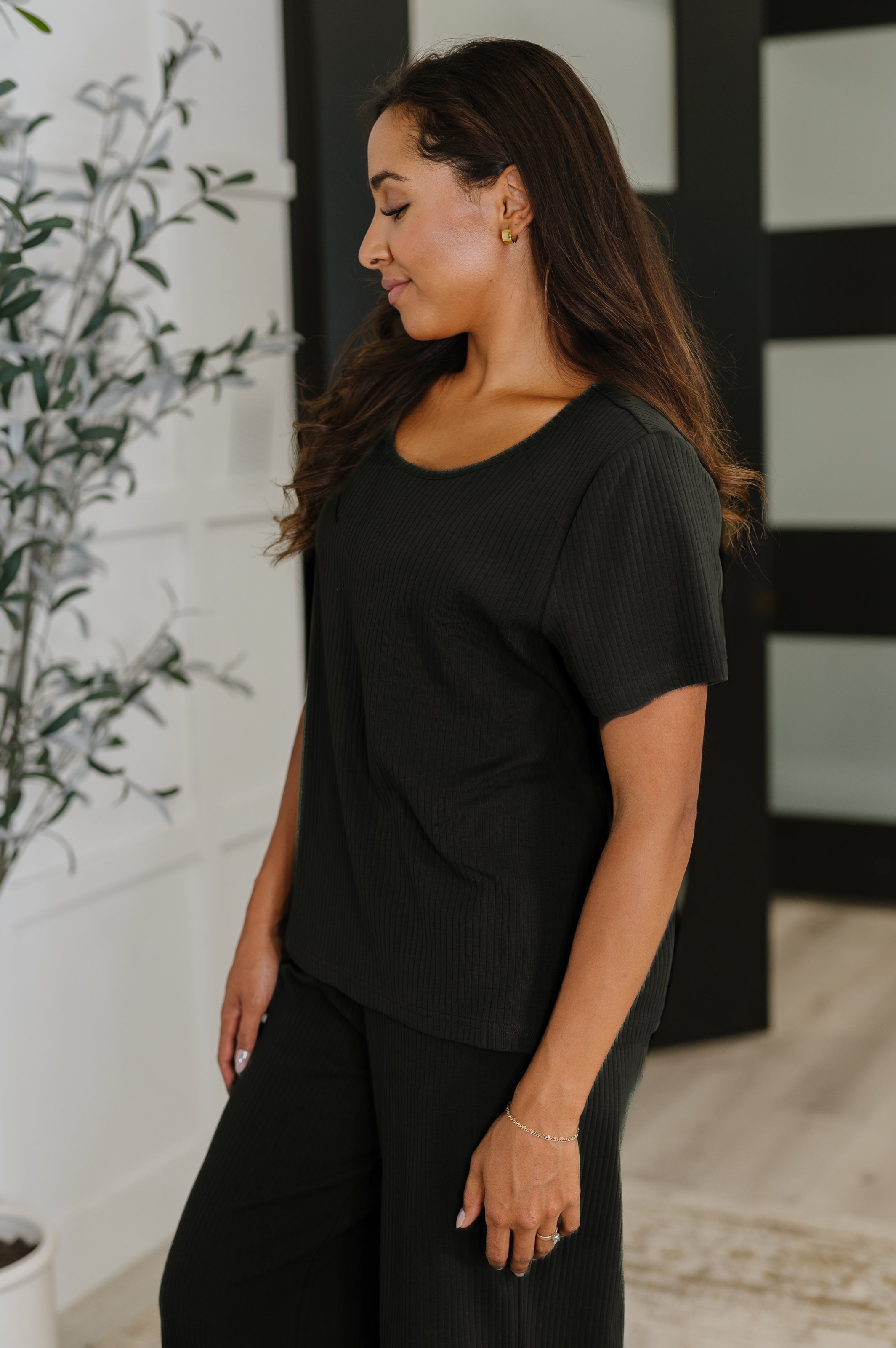 Thyme Boxy Tee in Black - Charming Charlie