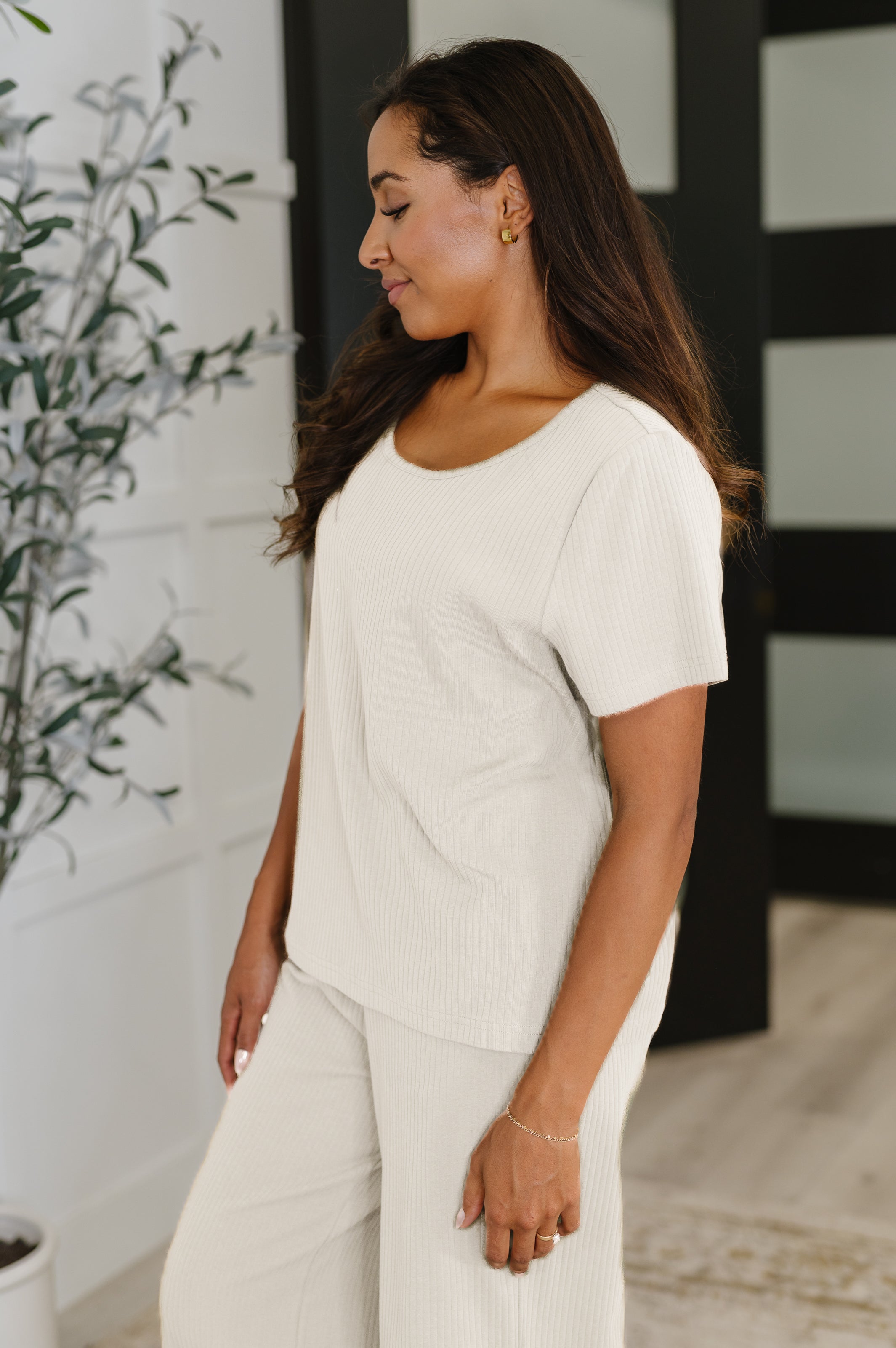 Thyme Boxy Tee in Cream - Charming Charlie