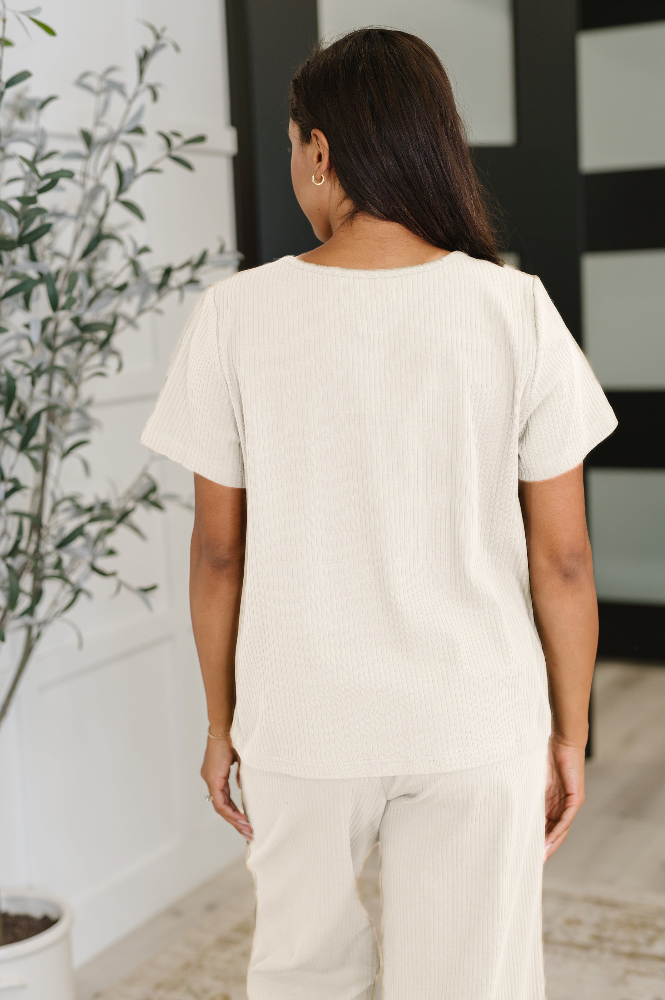 Thyme Boxy Tee in Cream - Charming Charlie