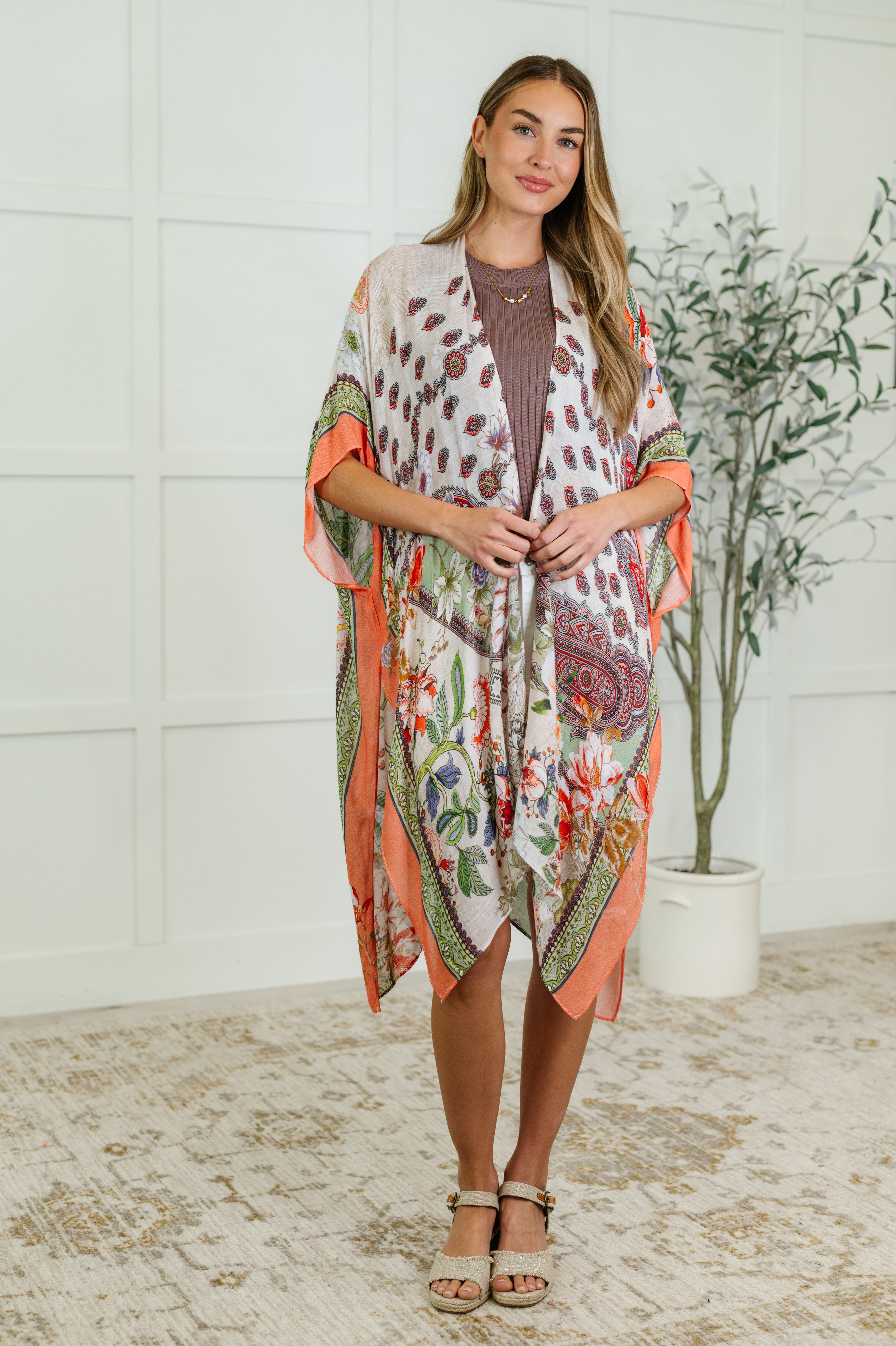 Tide to Me Open Front Kimono - Charming Charlie