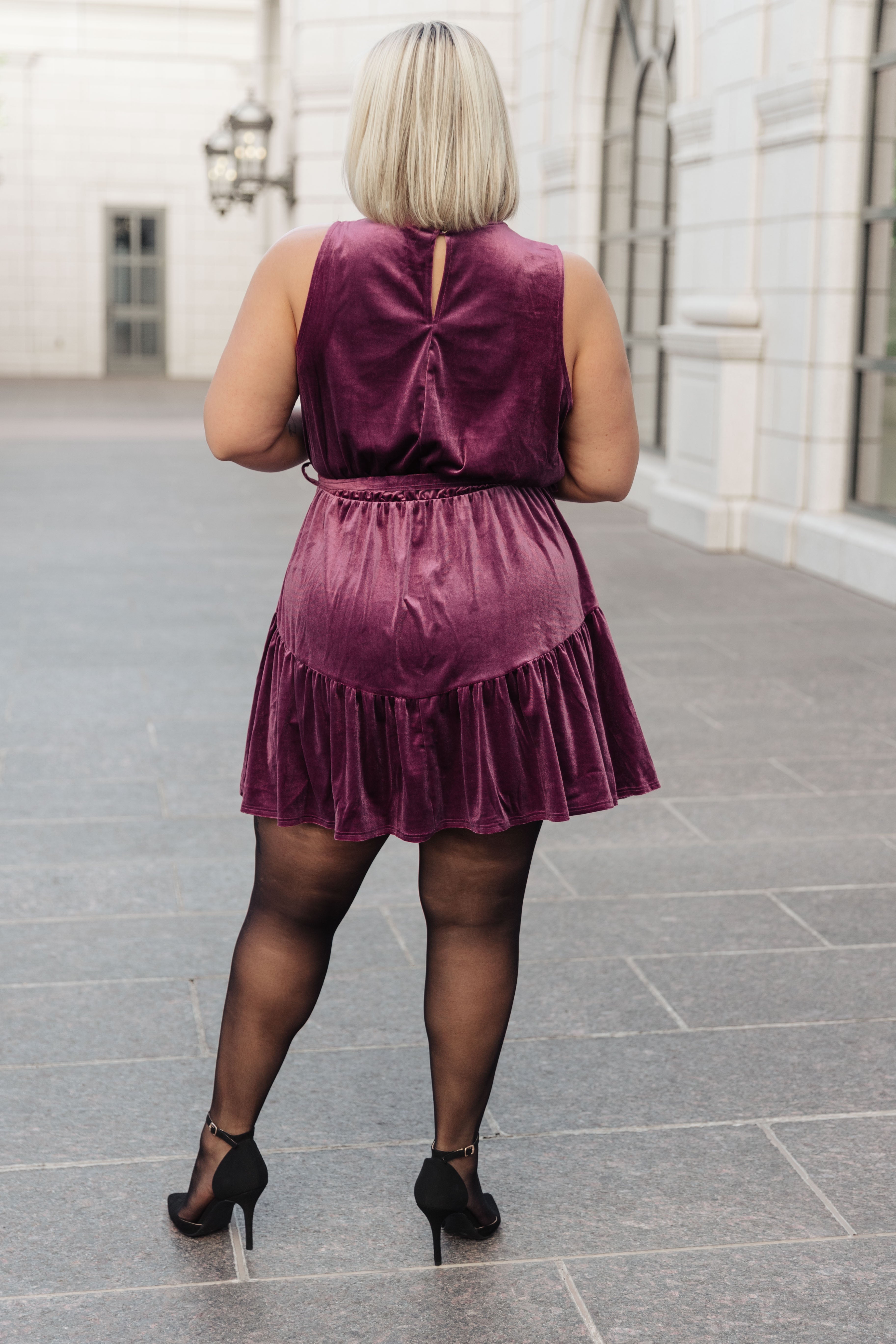 Tied In A Bow Velvet Dress - Charming Charlie