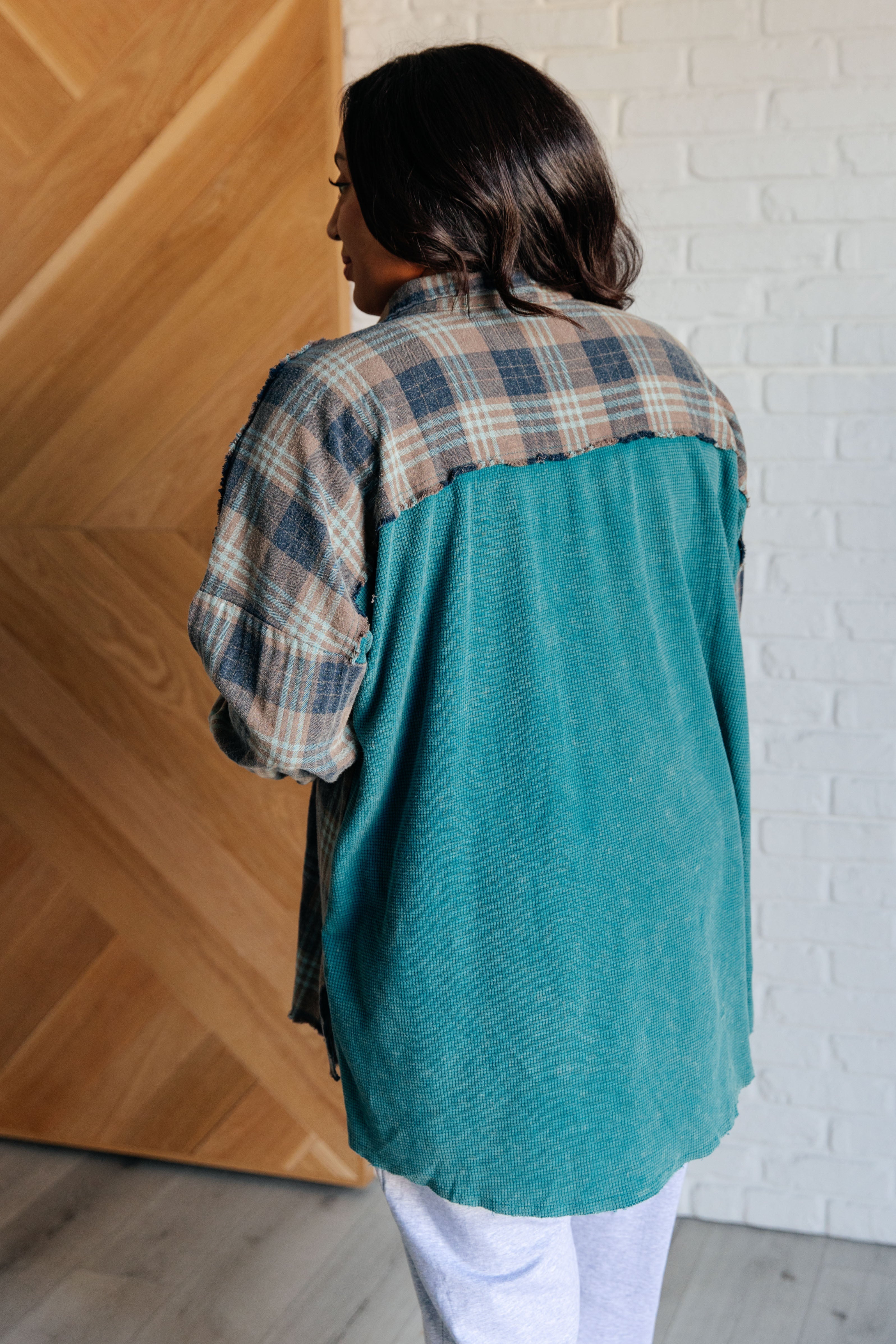 Tied for Time Thermal Plaid Button Up - Charming Charlie