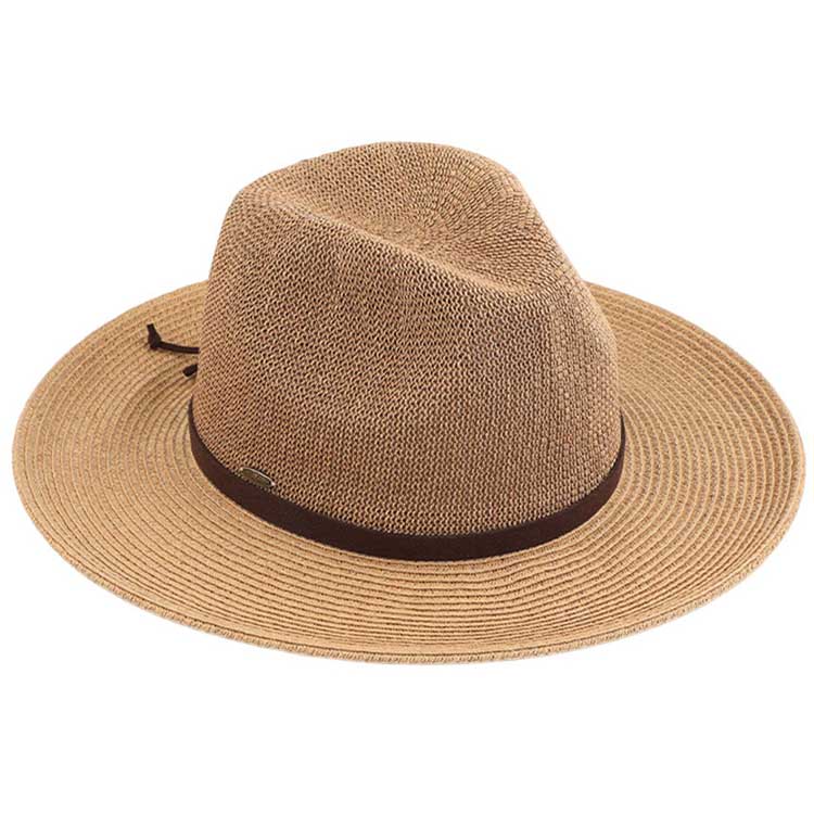 C.C Suede Lace Trim Band Panama Hat - Charming Charlie