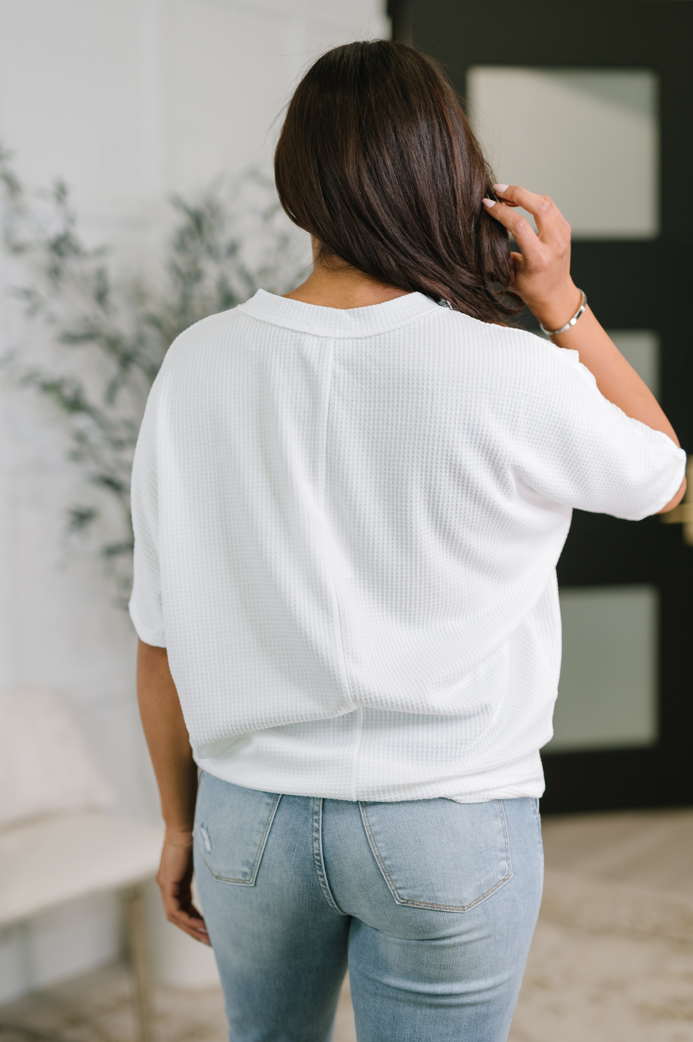 Together We're Unlimited Basic V-Neck Tee in Ivory - Charming Charlie