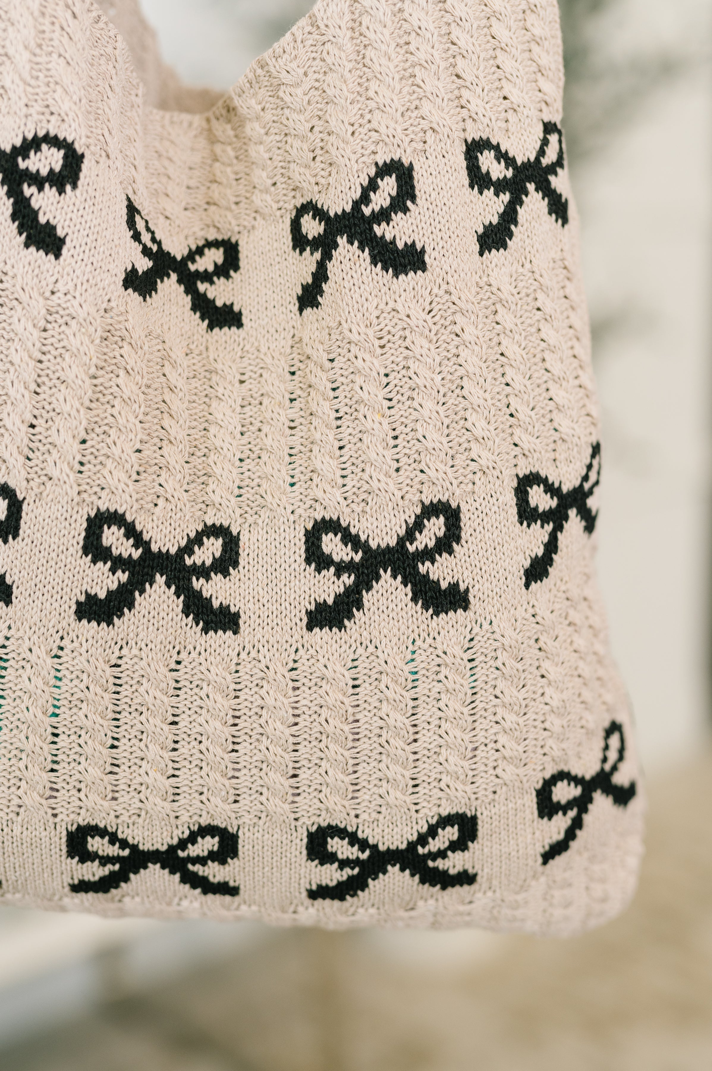 Topped With a Bow Knit Tote Bag - Charming Charlie