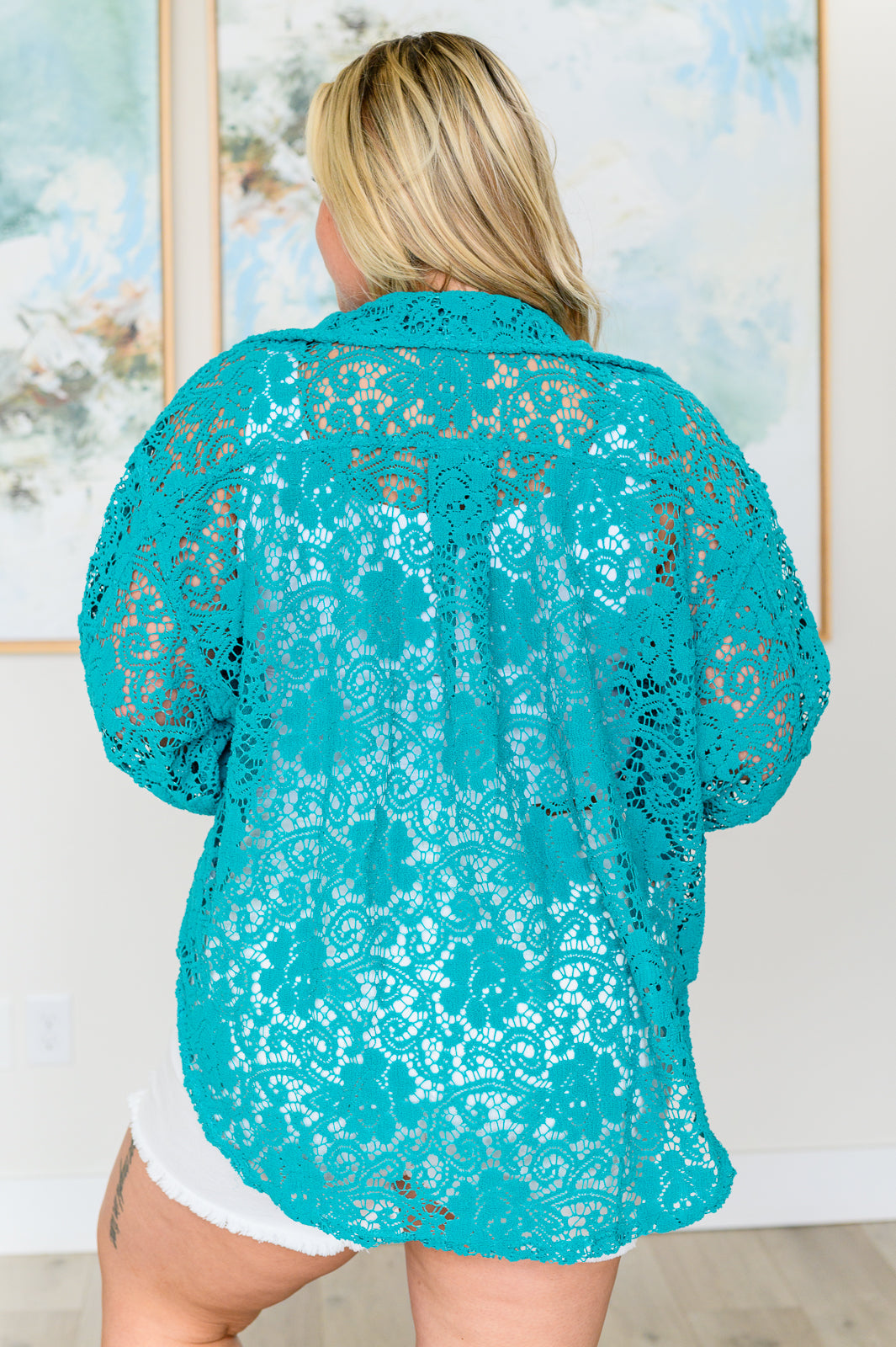 Topped with Lace Button Down - Charming Charlie