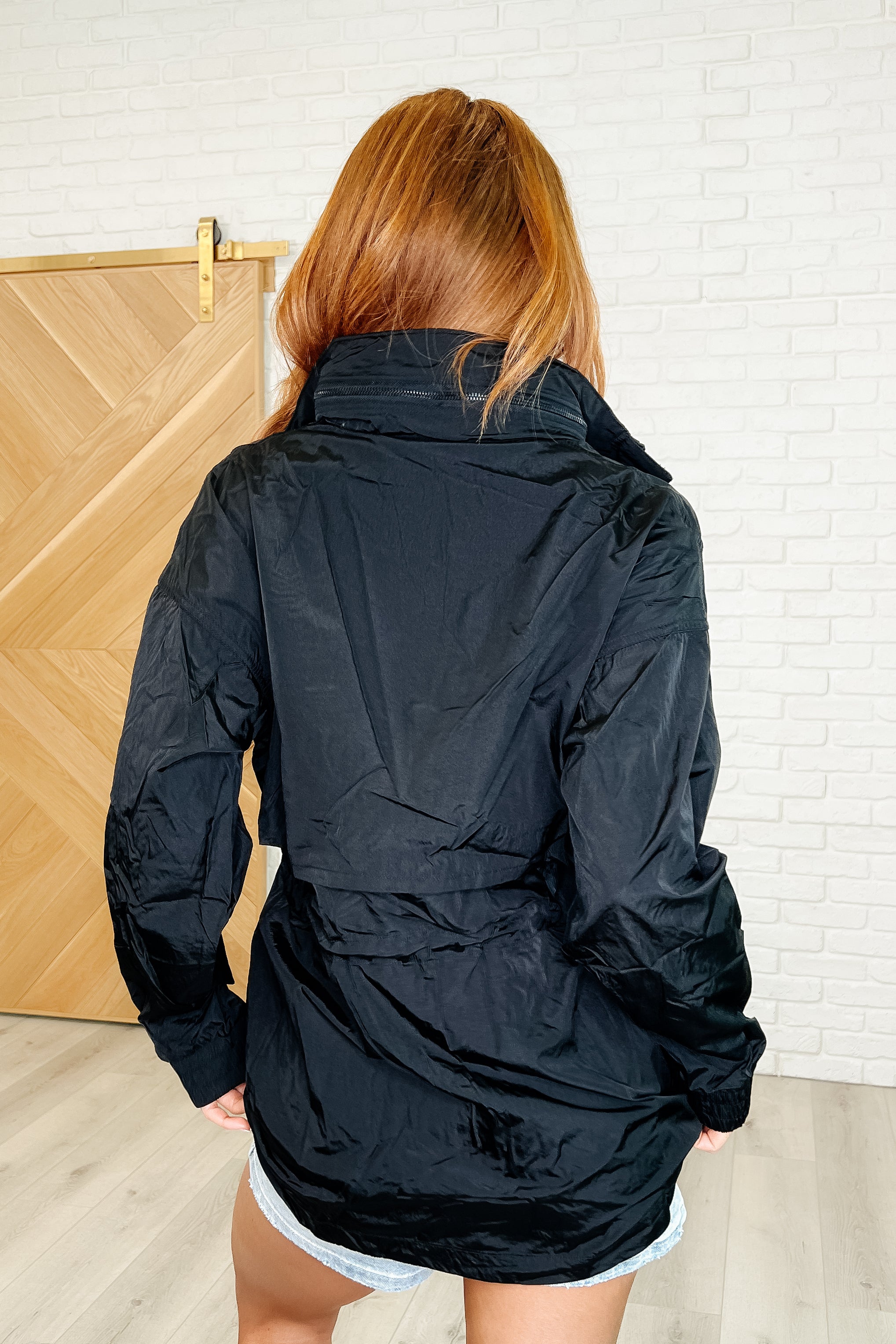 Track Snack Windbreaker in Black - Charming Charlie