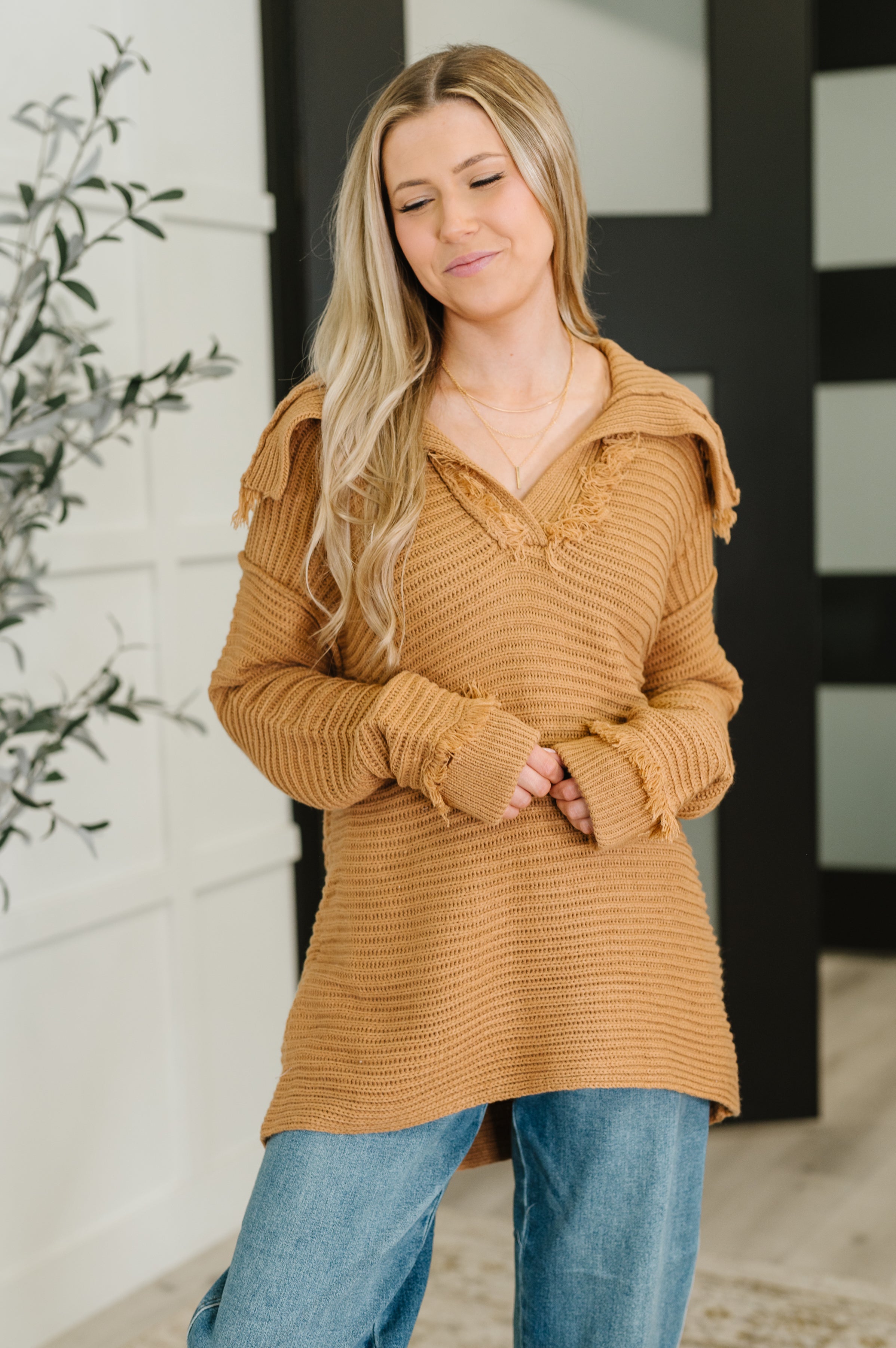 Travel Far & Wide Sweater in Taupe - Charming Charlie