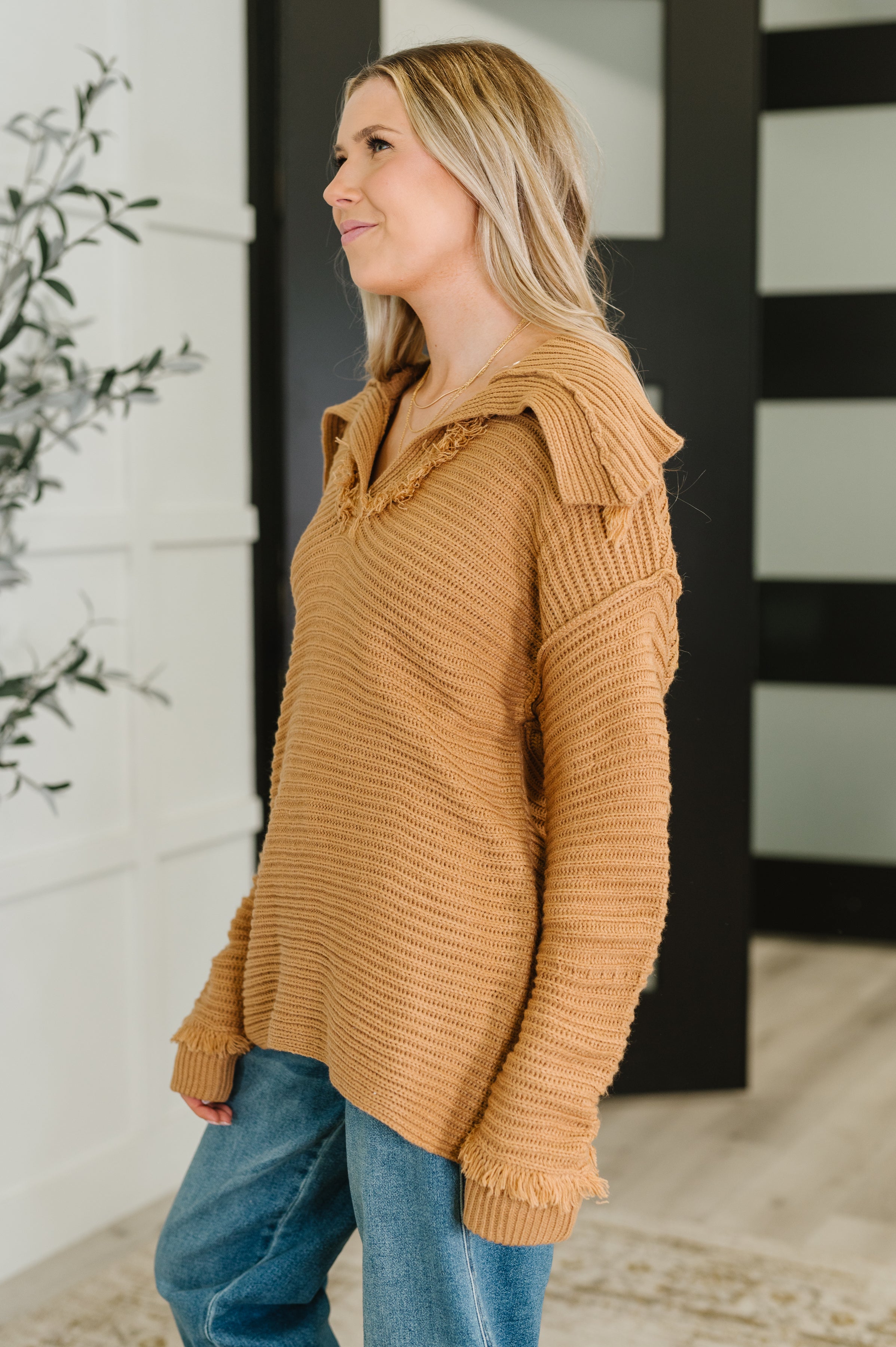 Travel Far & Wide Sweater in Taupe - Charming Charlie