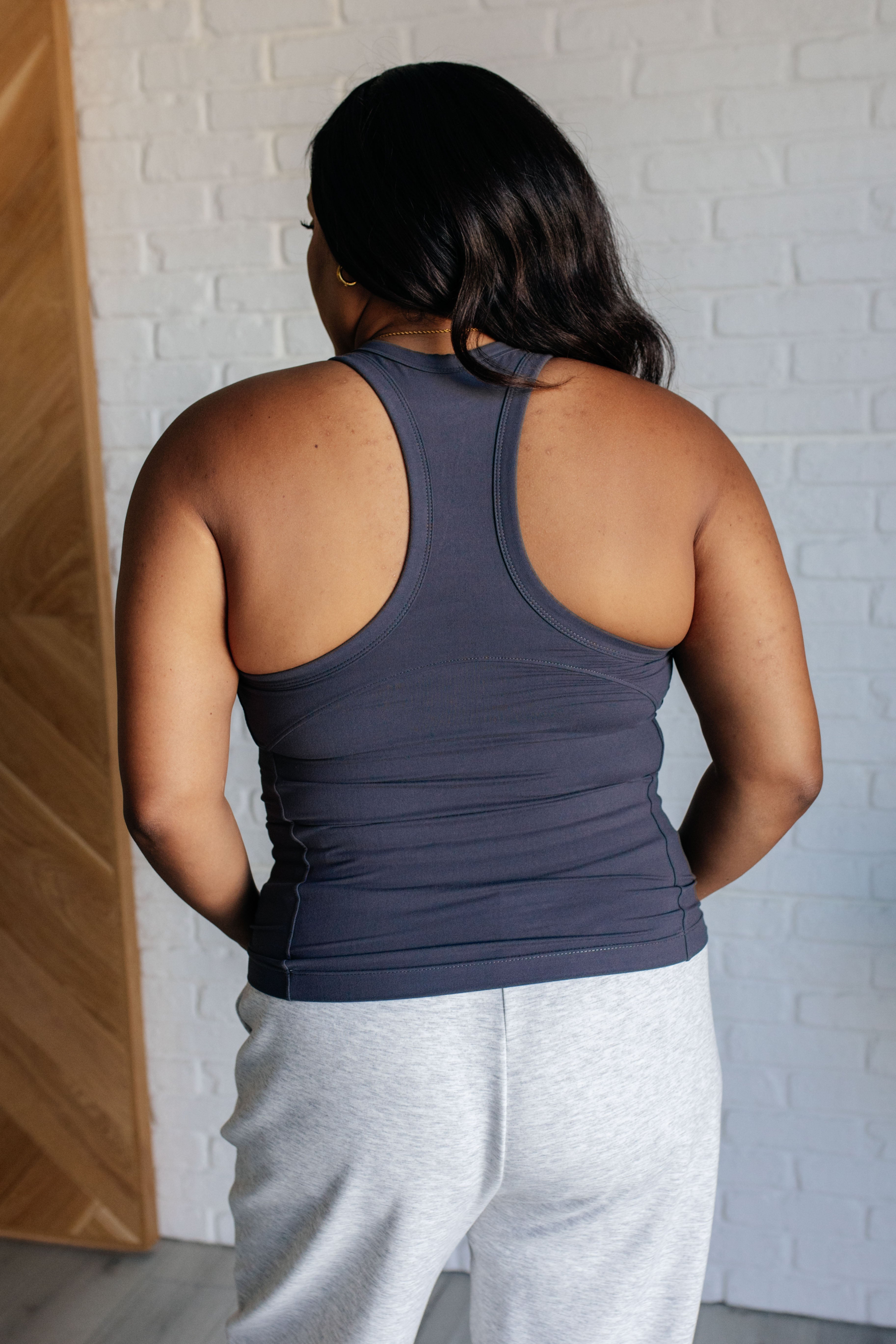Truly Loyal Racerback Tank in Charcoal - Charming Charlie