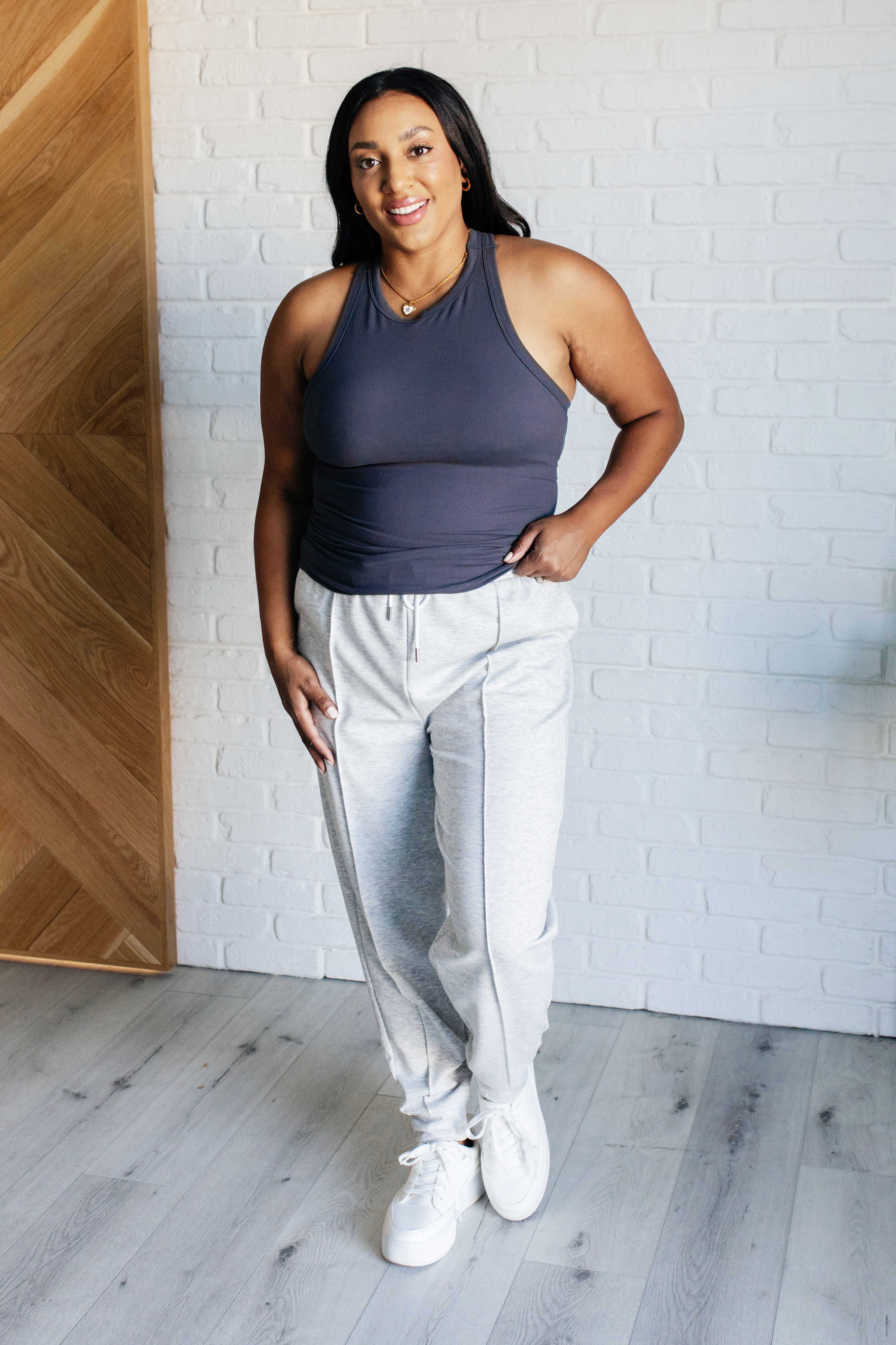 Truly Loyal Racerback Tank in Charcoal - Charming Charlie