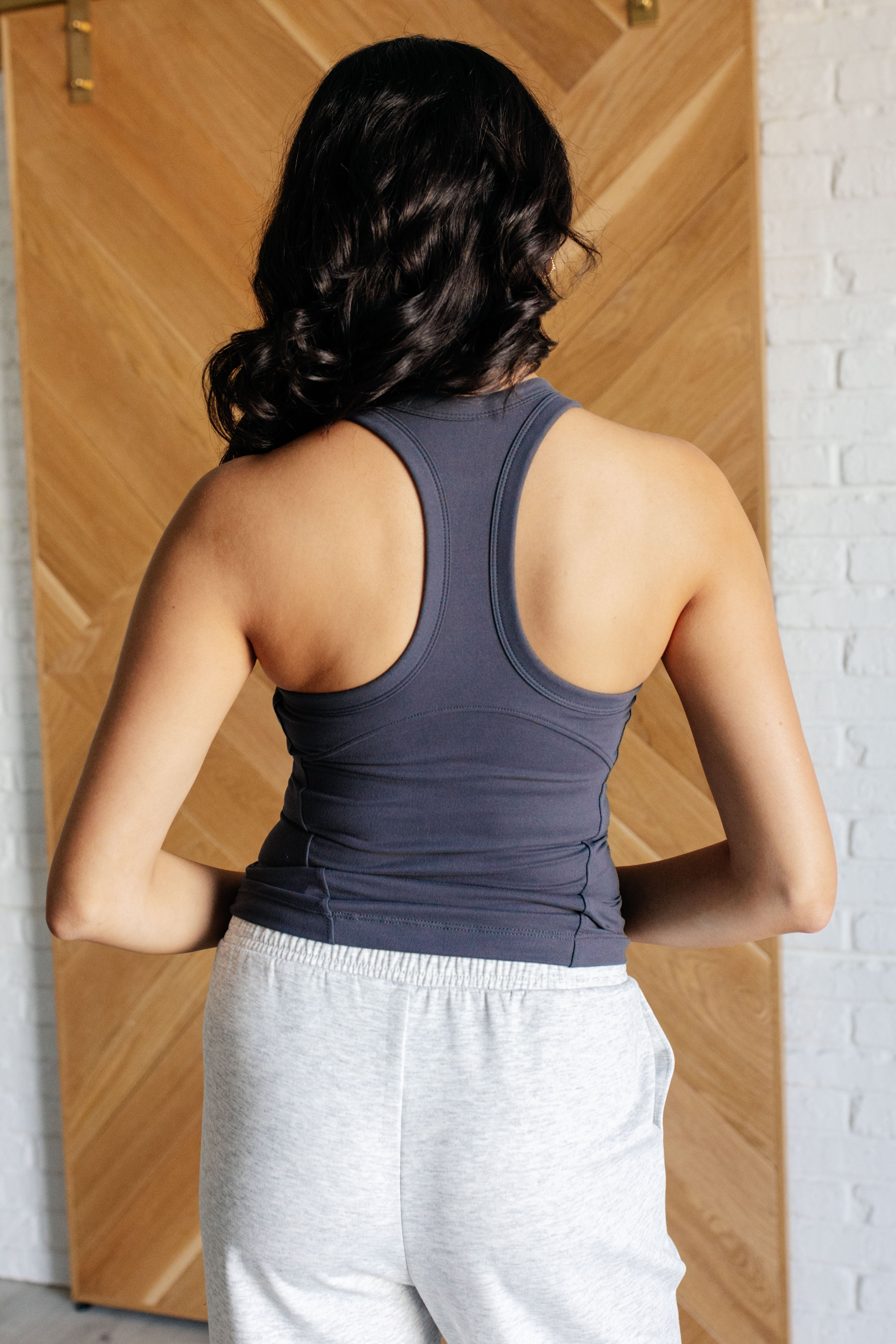Truly Loyal Racerback Tank in Charcoal - Charming Charlie
