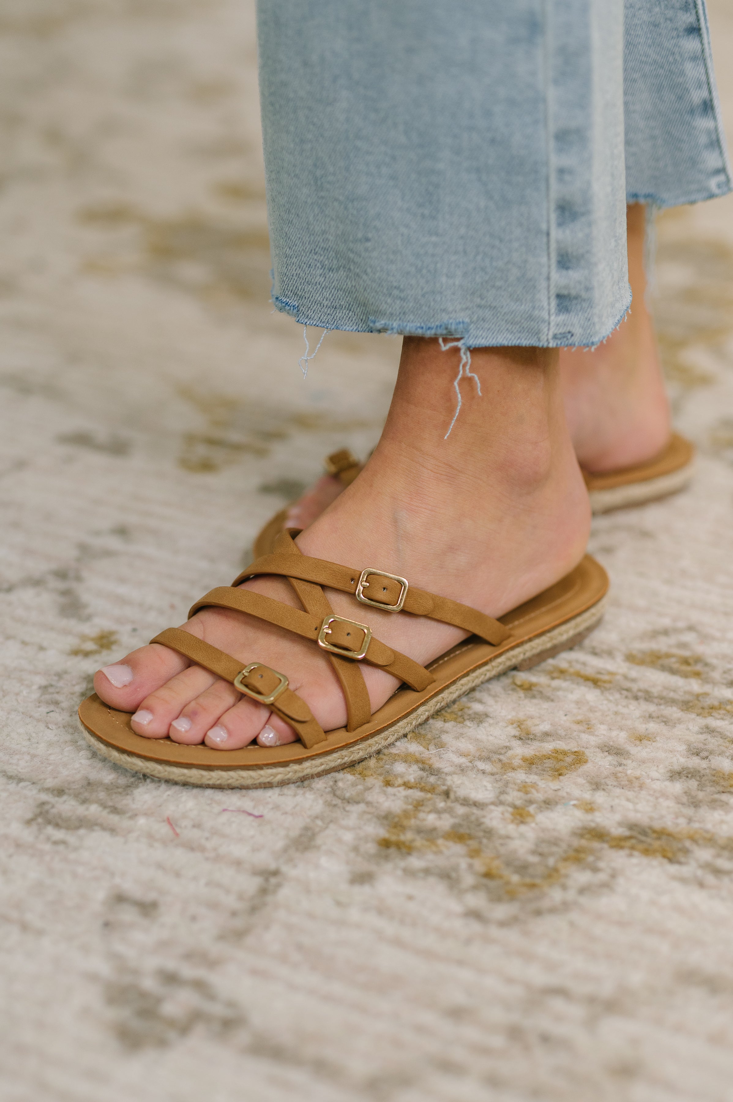 Trusty Strappy Sandals in Light Tan - Charming Charlie
