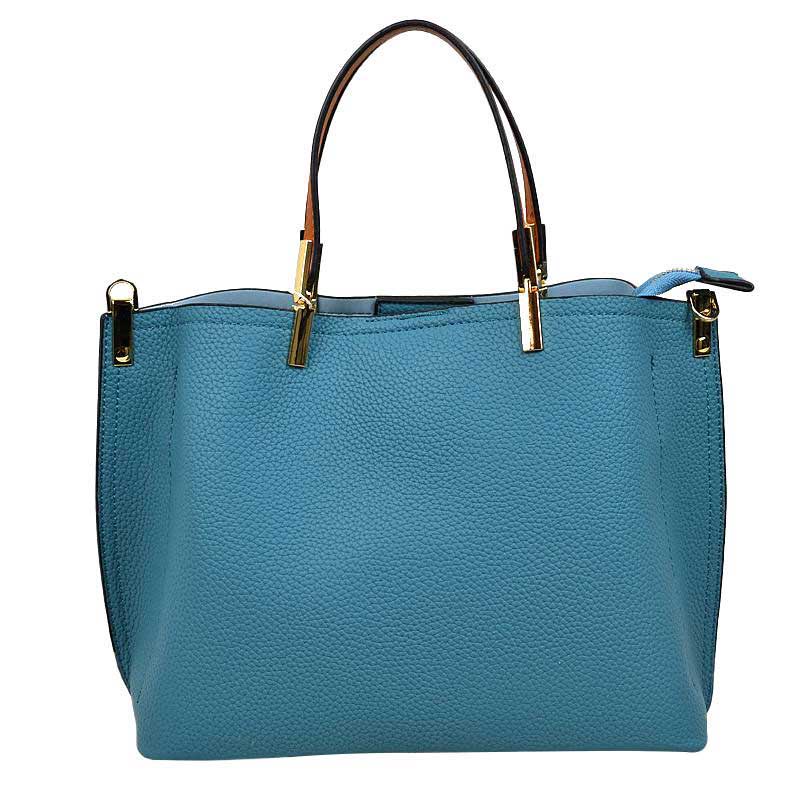 Turquoise Simpler Times Bucket Crossbody Bags For Women. A great everyday casual shoulder bag composed of Faux leather. A simple design with subtle gold hardware details on the closure. Magnetic snap closure for an inner zipper pouch opening spacious to hold your phone, wallet, and other essentials securely.