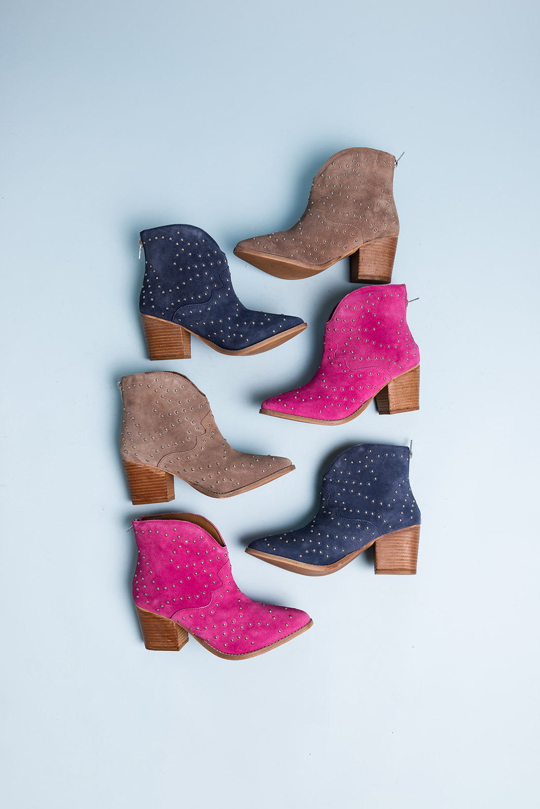 Twilight Studded Heeled Ankle Boot in Denim - Charming Charlie