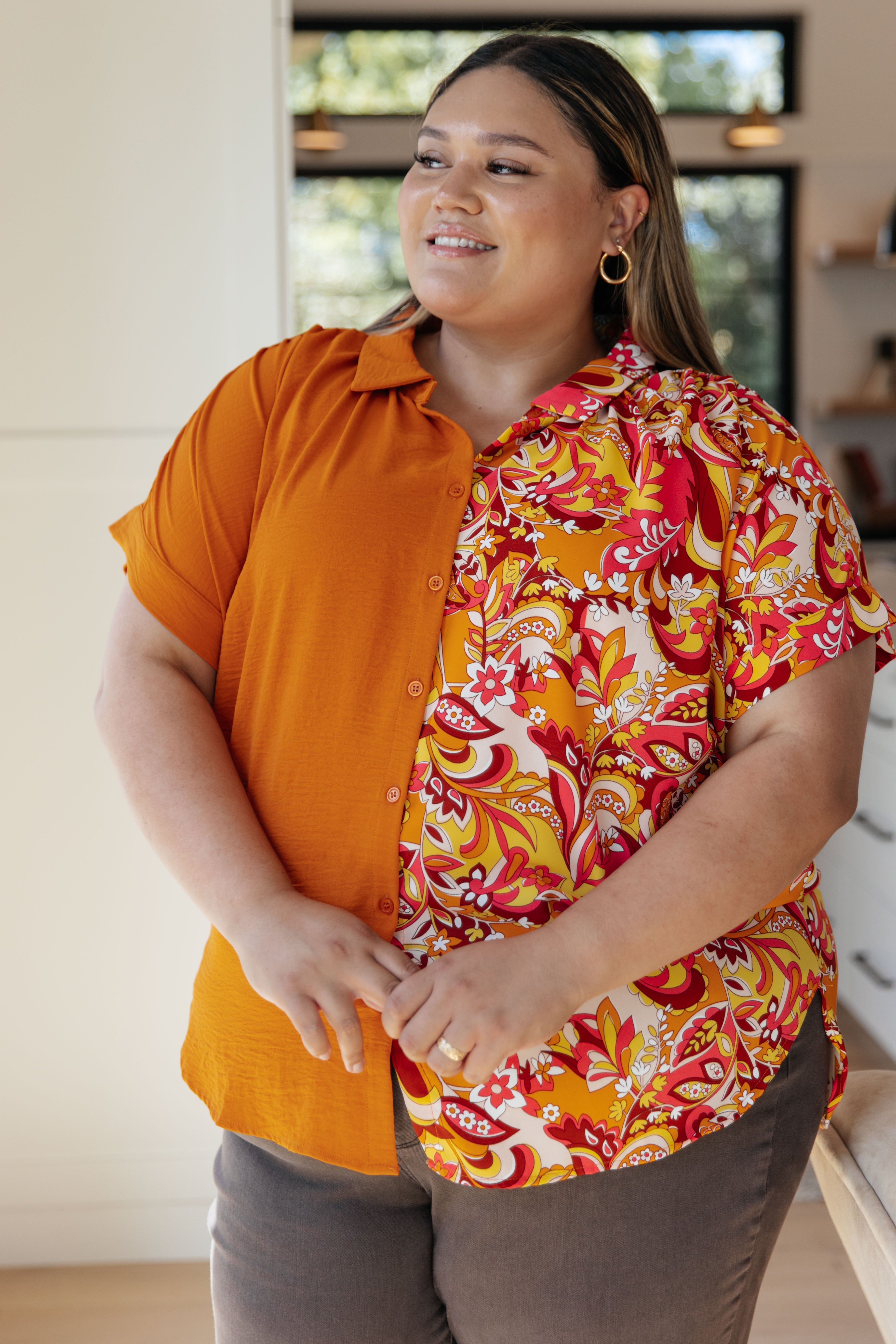 Two Sides To The Story Blouse - Charming Charlie