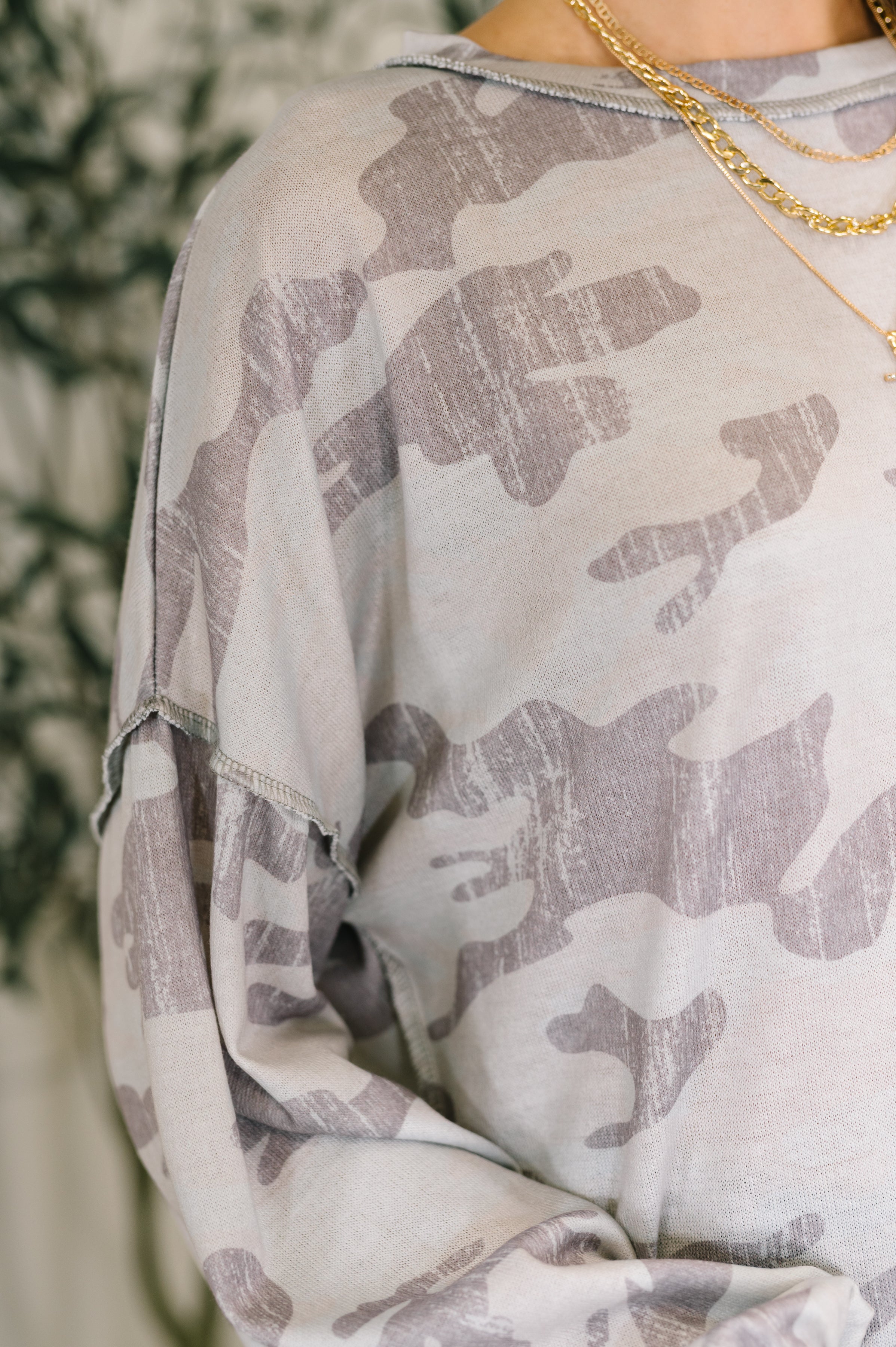 Urban Camo Drop Shoulder Top - Charming Charlie
