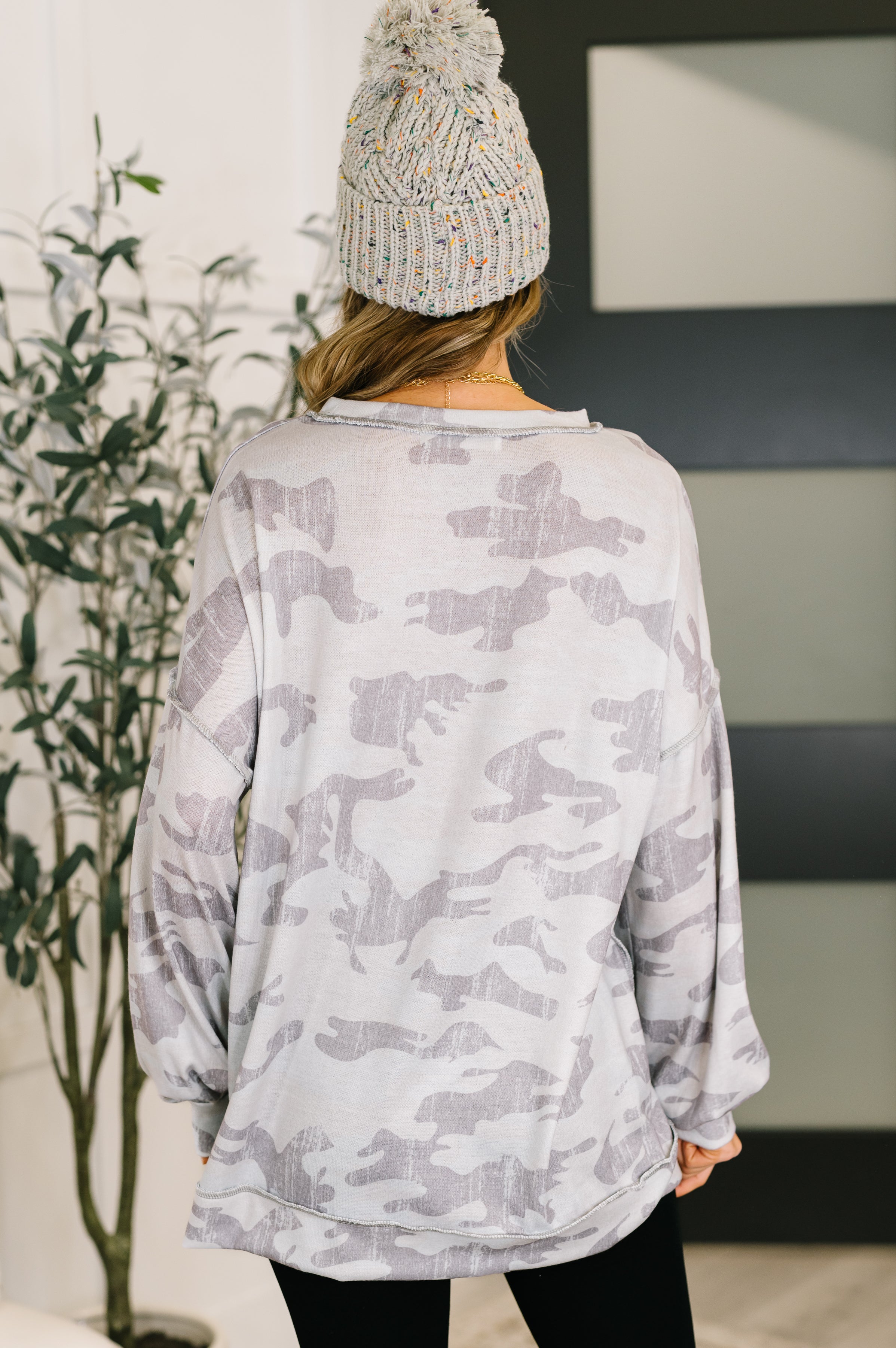 Urban Camo Drop Shoulder Top - Charming Charlie
