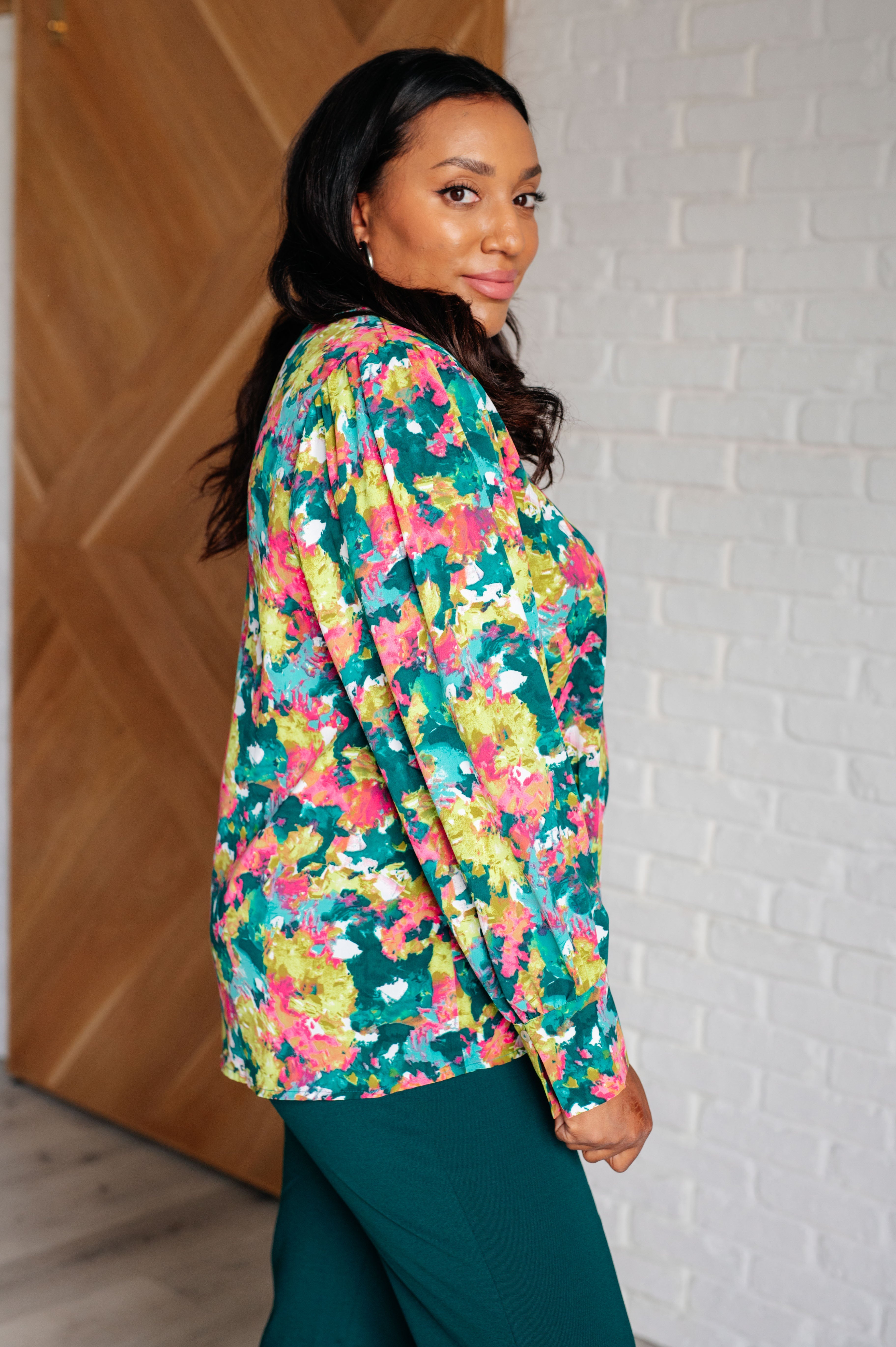 Vantage Point V-Neck Blouse - Charming Charlie