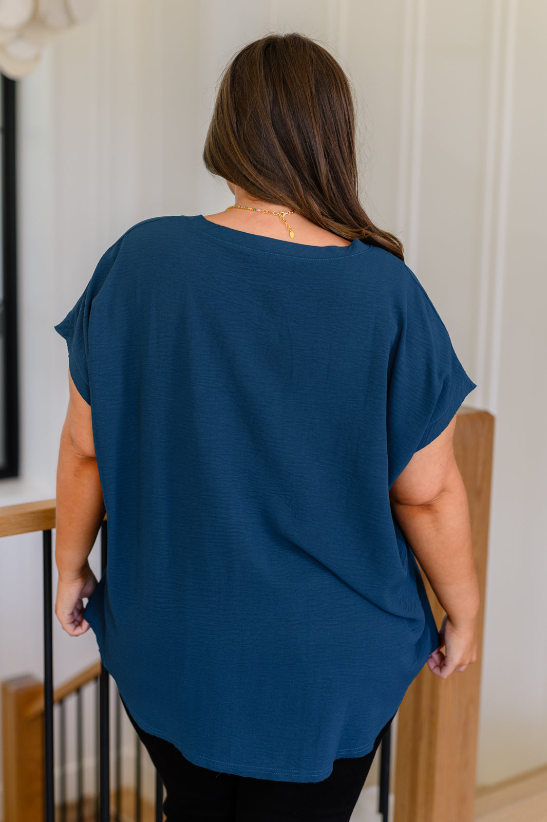 Very Much Needed V-Neck Top in Teal - Charming Charlie