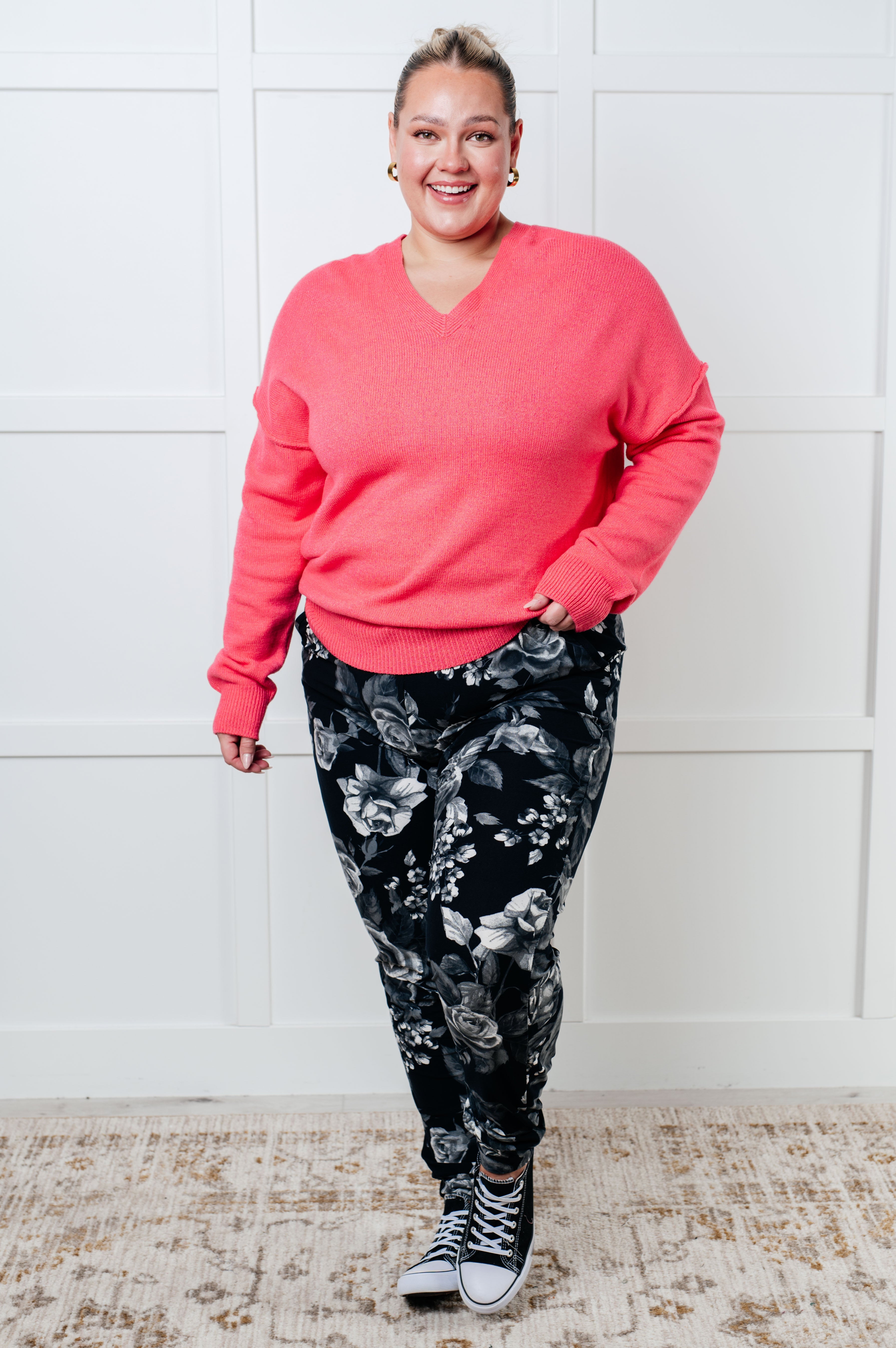 Very Understandable V-Neck Sweater in Pink - Charming Charlie