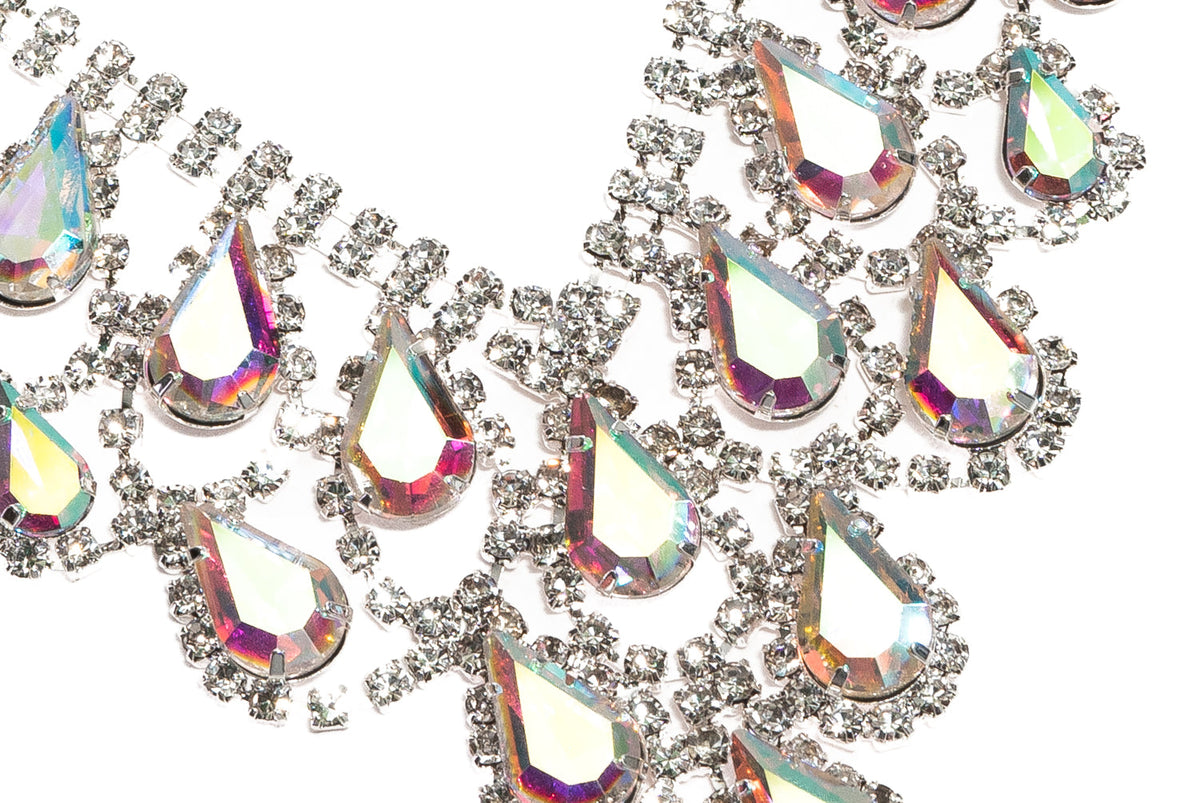 Rhinestone Silver Social Necklace and Earring Set - Charming Charlie
