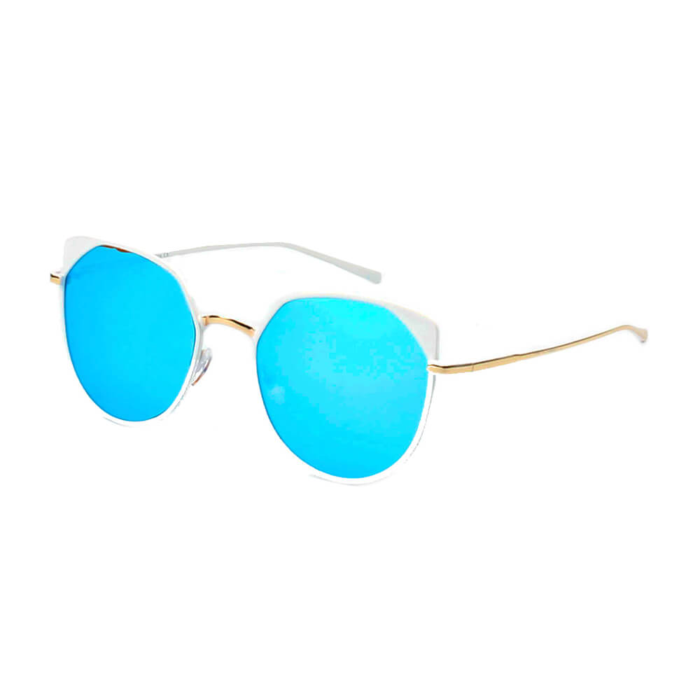 HERSHEY | A17 - Women's Flat Lens Metal Frame Cat Eye Sunglasses - Cramilo Eyewear - Stylish Trendy Affordable Sunglasses Clear Glasses Eye Wear Fashion