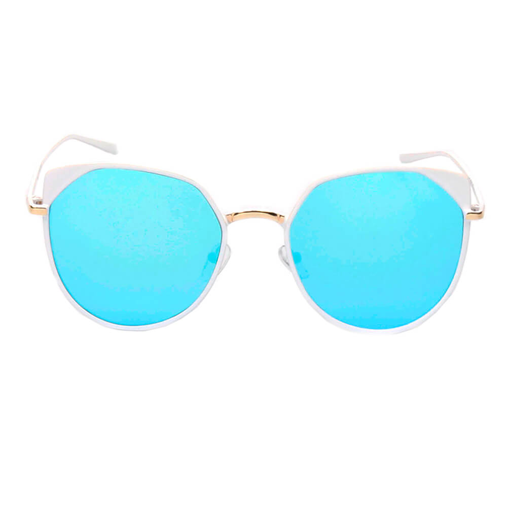 HERSHEY | A17 - Women's Flat Lens Metal Frame Cat Eye Sunglasses - Cramilo Eyewear - Stylish Trendy Affordable Sunglasses Clear Glasses Eye Wear Fashion