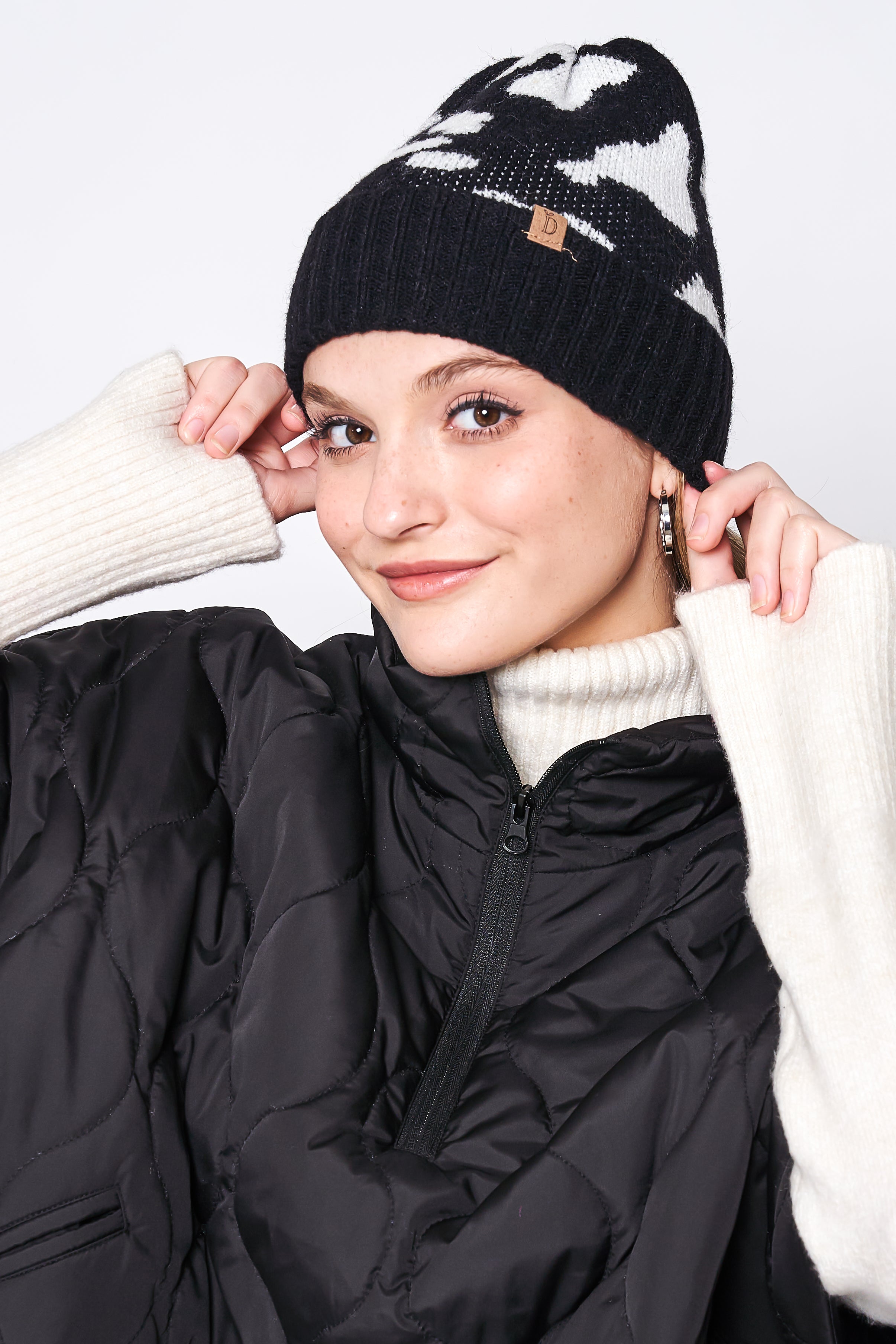 Cow Knit Cuff Beanie - Charming Charlie