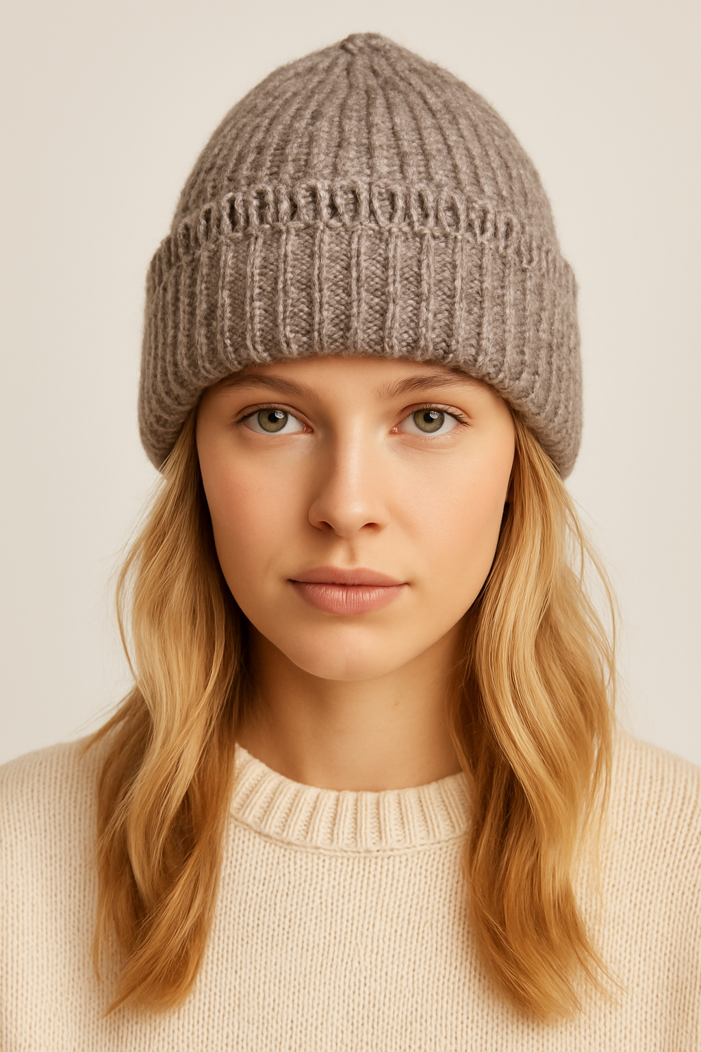 Chunky Ribbed Knit Beanie with Loop Trim - Charming Charlie
