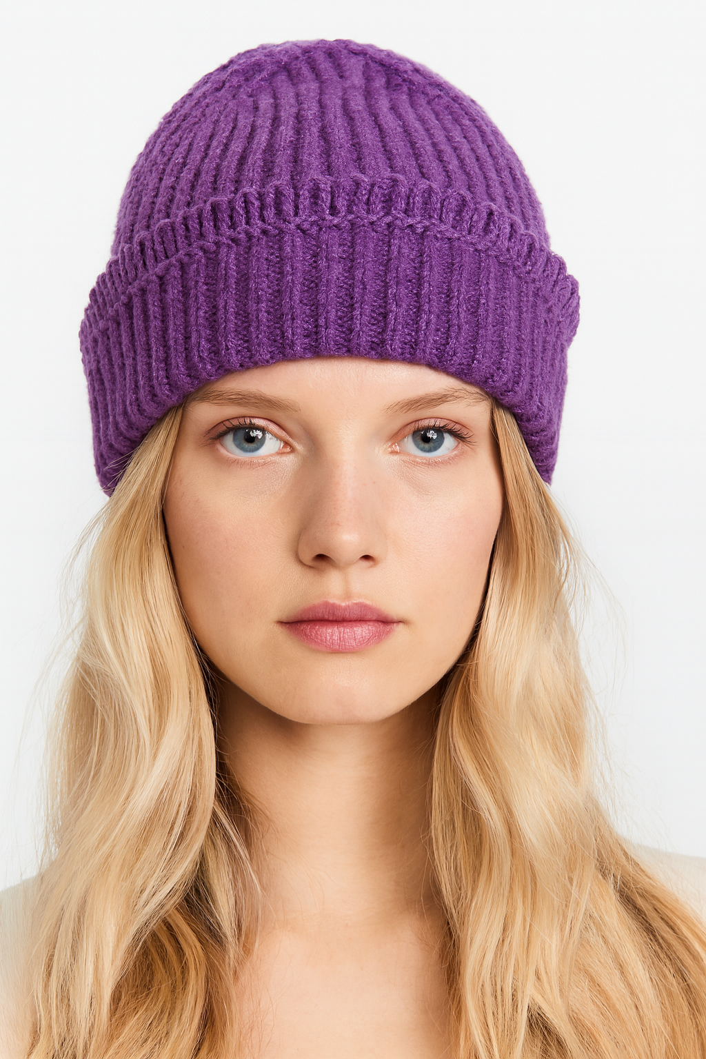 Chunky Ribbed Knit Beanie with Loop Trim - Charming Charlie