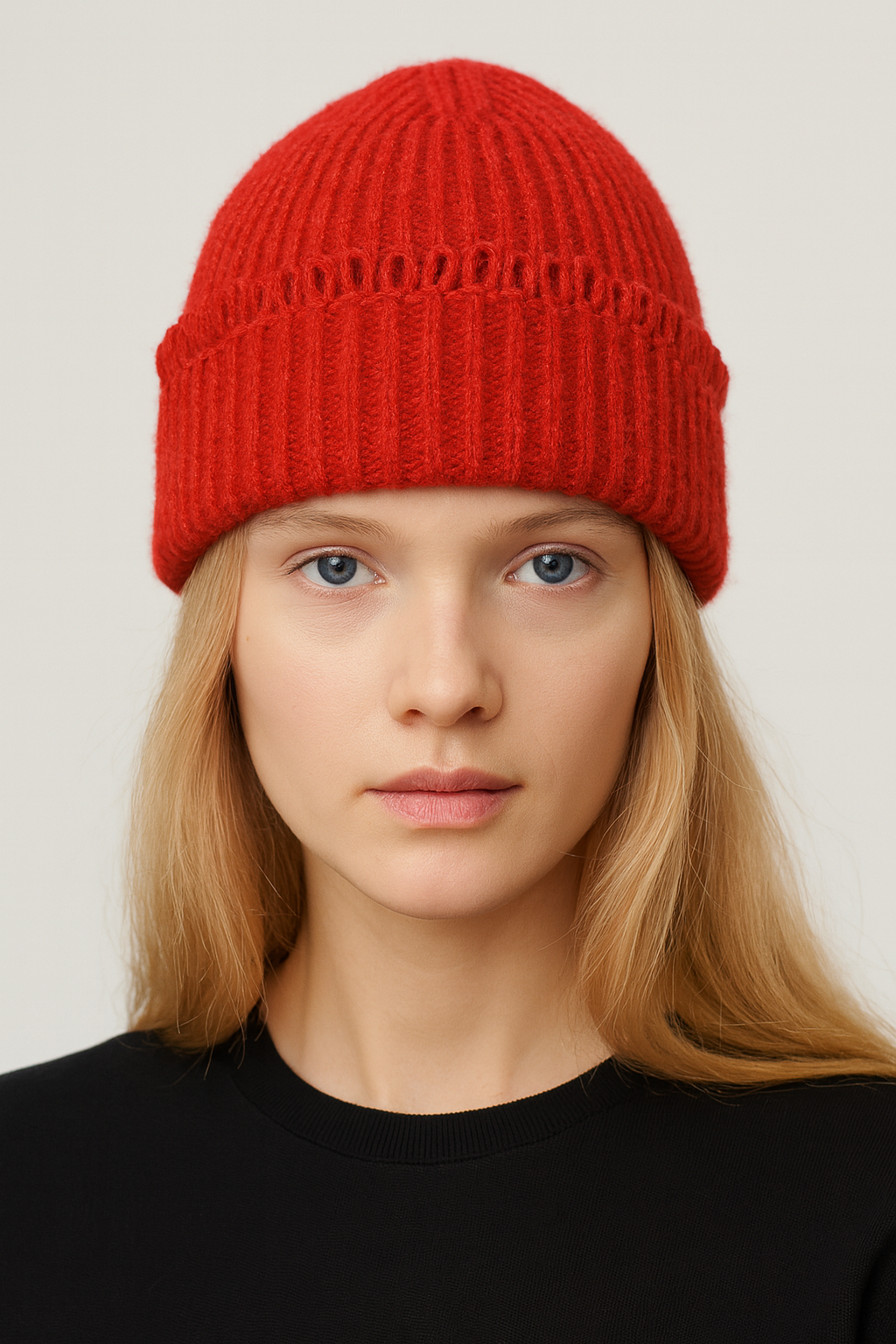 Chunky Ribbed Knit Beanie with Loop Trim - Charming Charlie