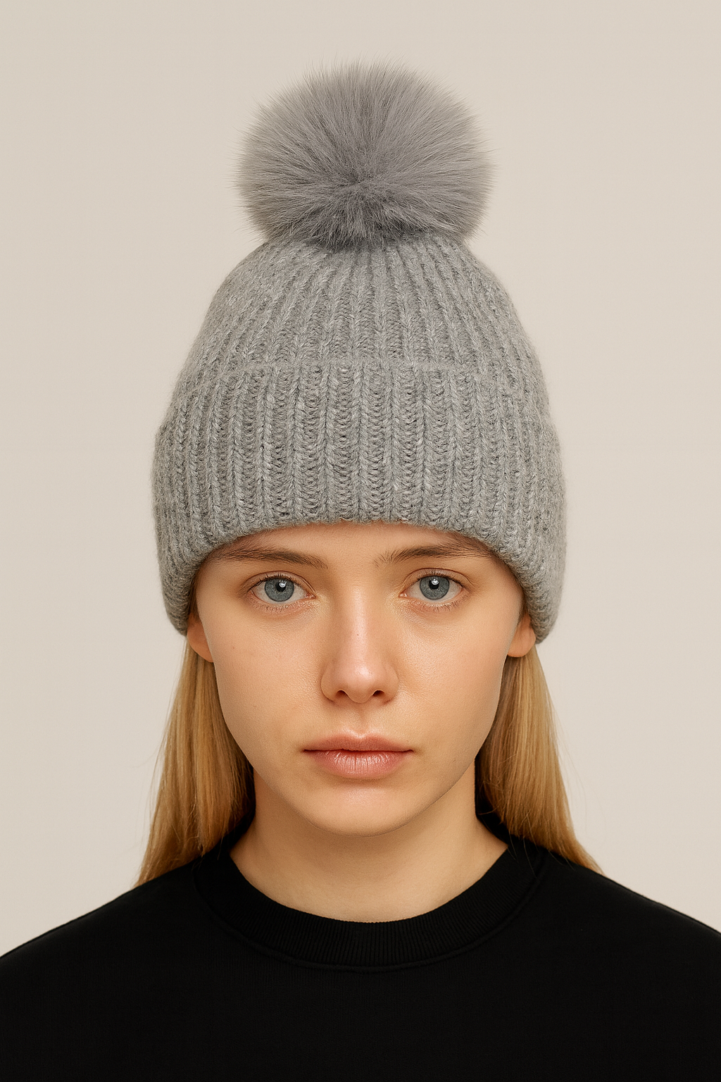 Solid Beanie with Pom - Charming Charlie