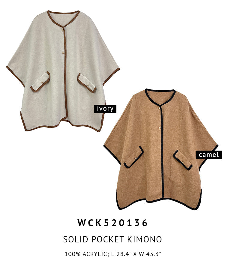 Solid Pocket Kimono - Charming Charlie