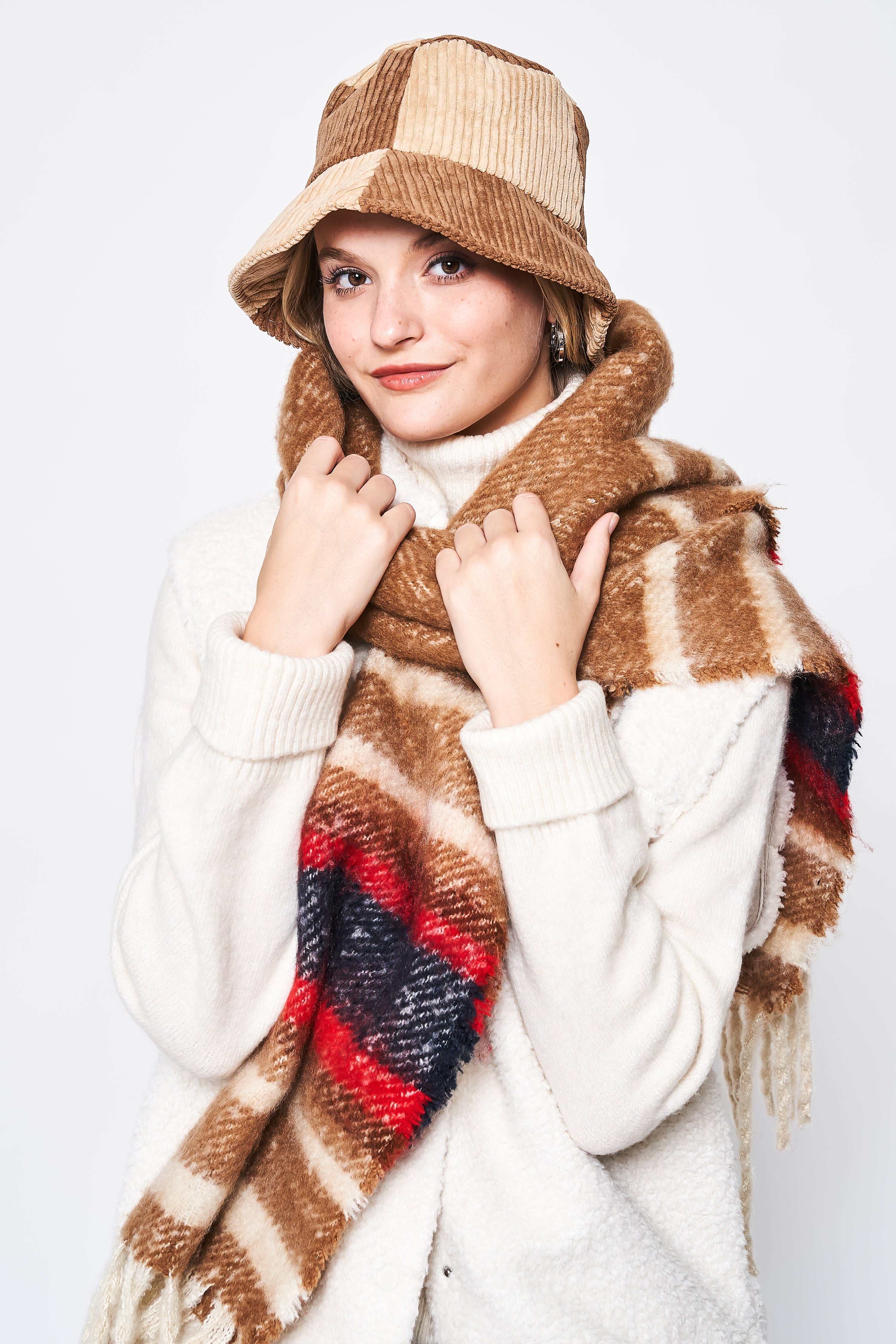 Multi Stripe Cozy Scarf With Fringe - Charming Charlie