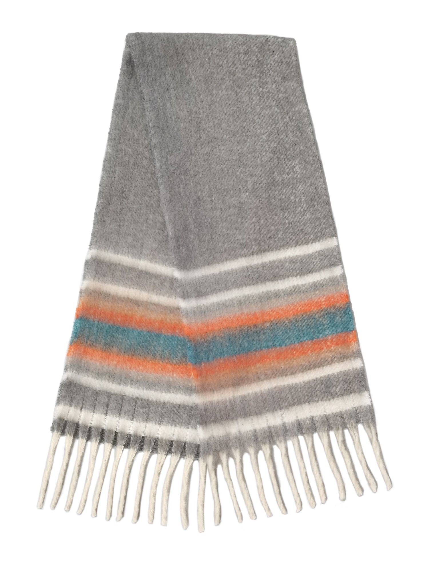 Multi Stripe Cozy Scarf With Fringe - Charming Charlie