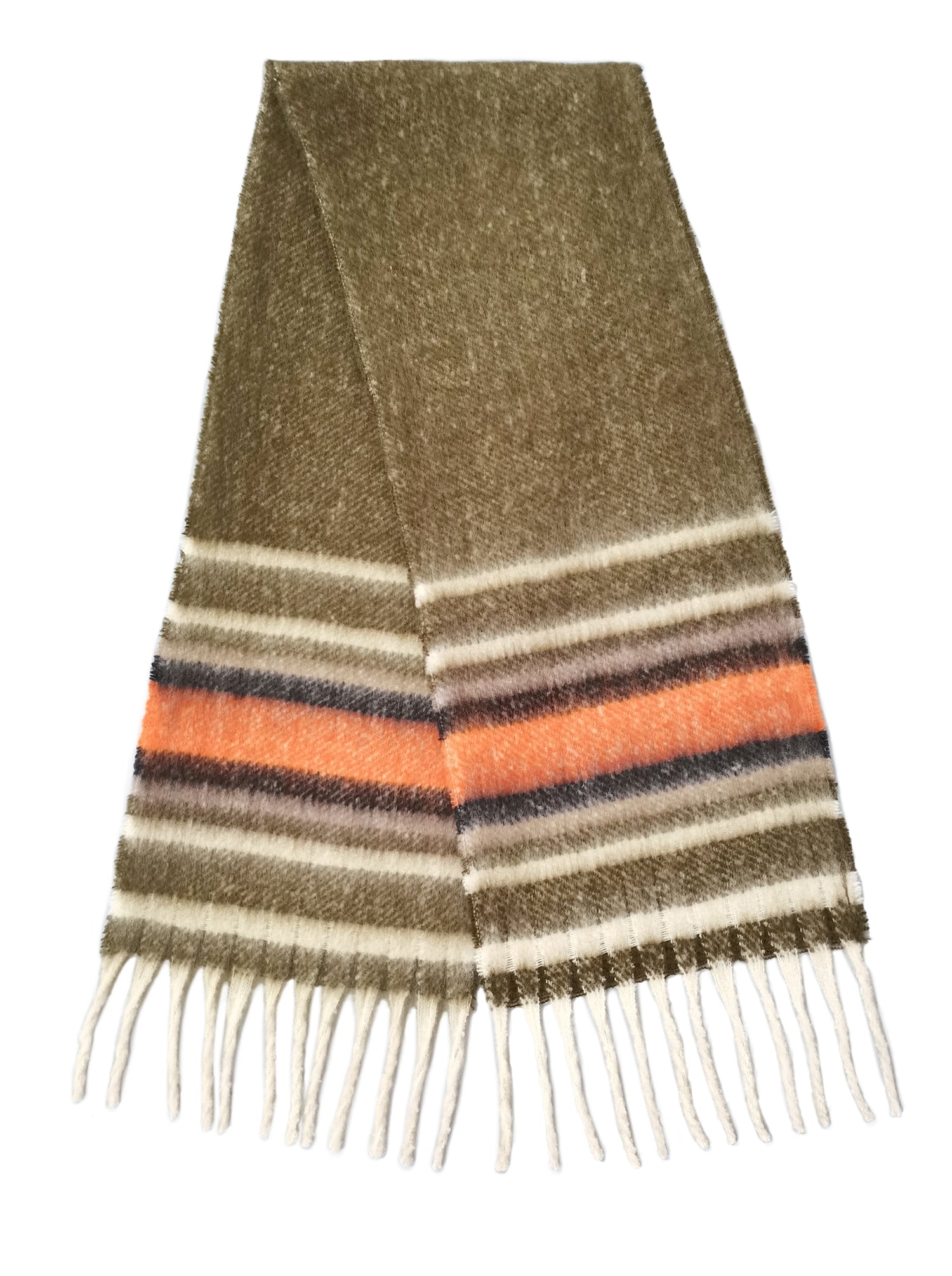 Multi Stripe Cozy Scarf With Fringe - Charming Charlie