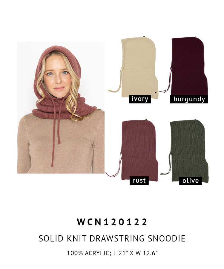 Solid Knit Drawstring Snoodie - Charming Charlie