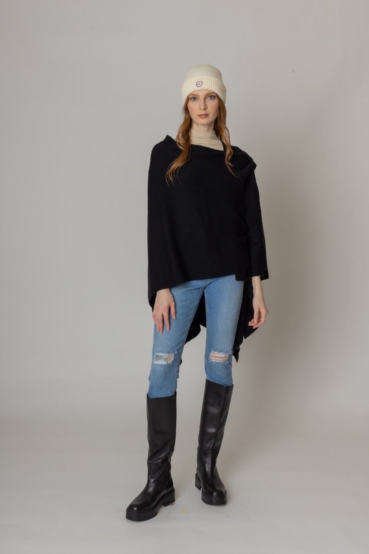 Solid Ruana With Shoulder Strap - Charming Charlie
