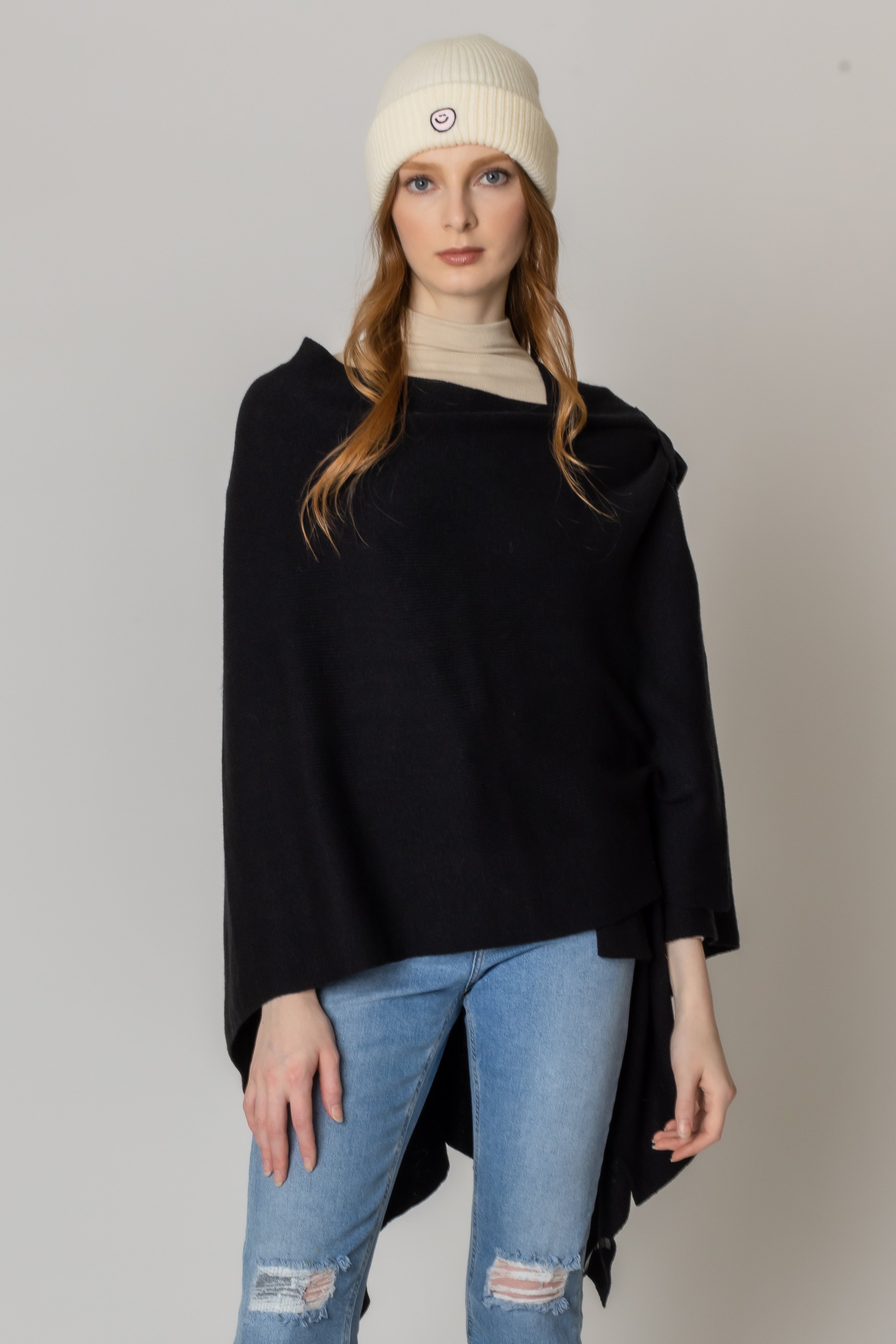 Solid Ruana With Shoulder Strap - Charming Charlie