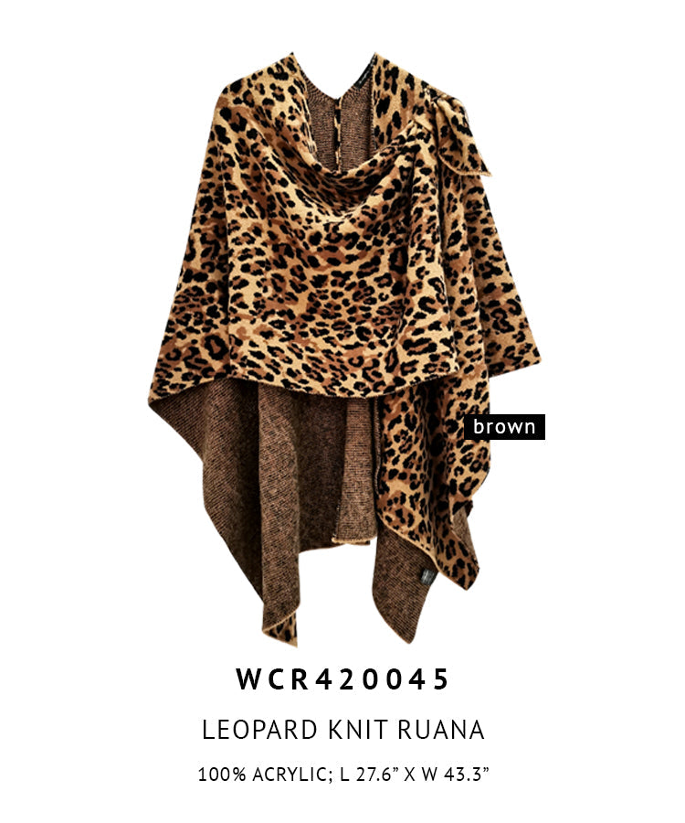 Leopard Knit Ruana with Shoulder Strap - Charming Charlie